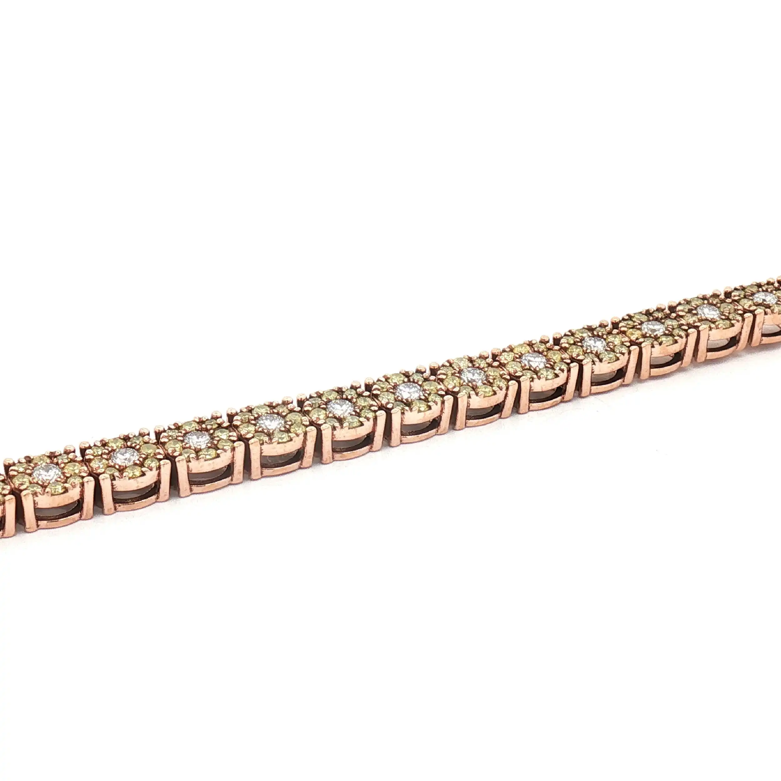 Tennisarmband Rotgold mit Brillanten und Fancy Yellow Brillanten