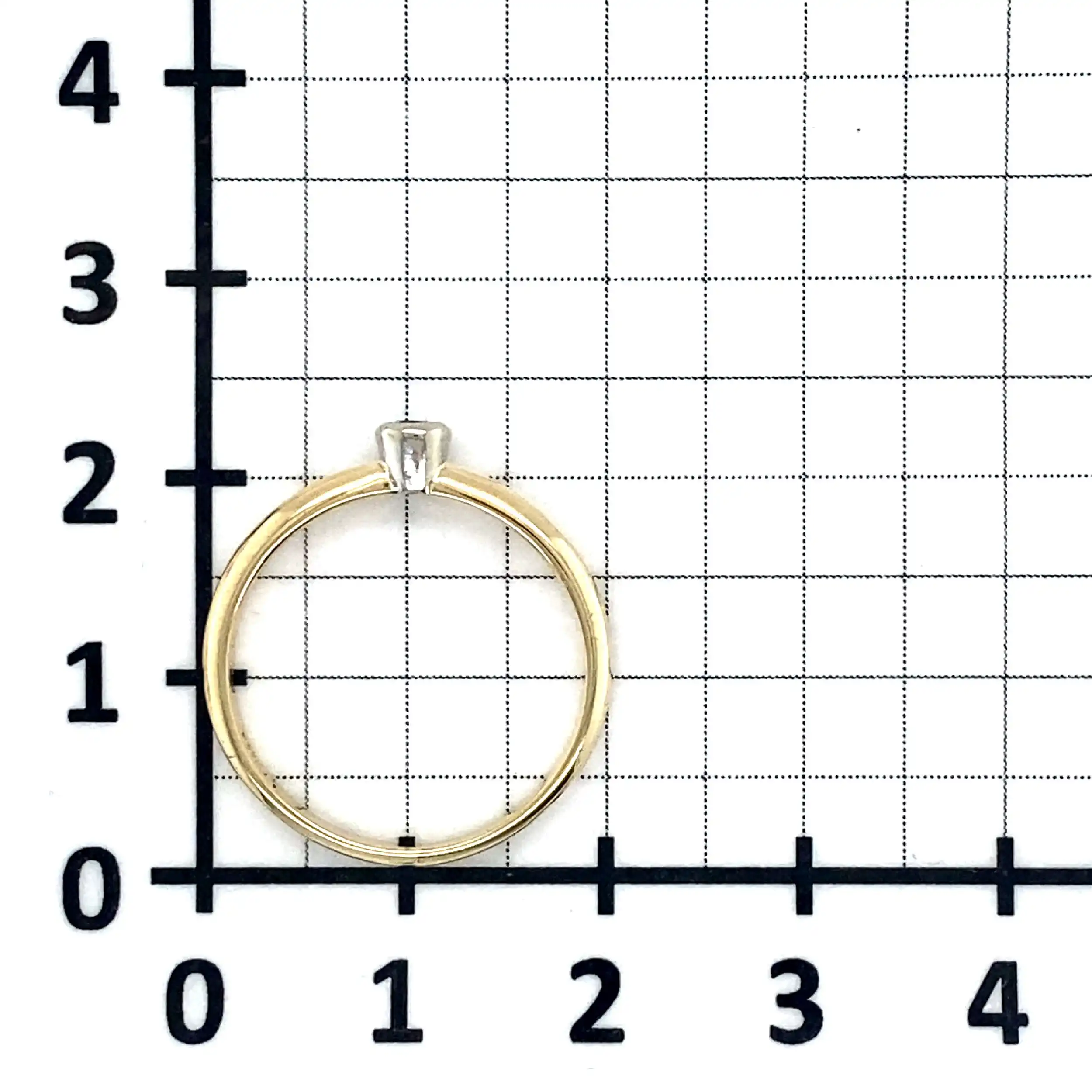 Ring Bicolor mit Brillant, graviert mit 0,09ct. Ring Bicolor mit Brillant, graviert mit 0,09ct.