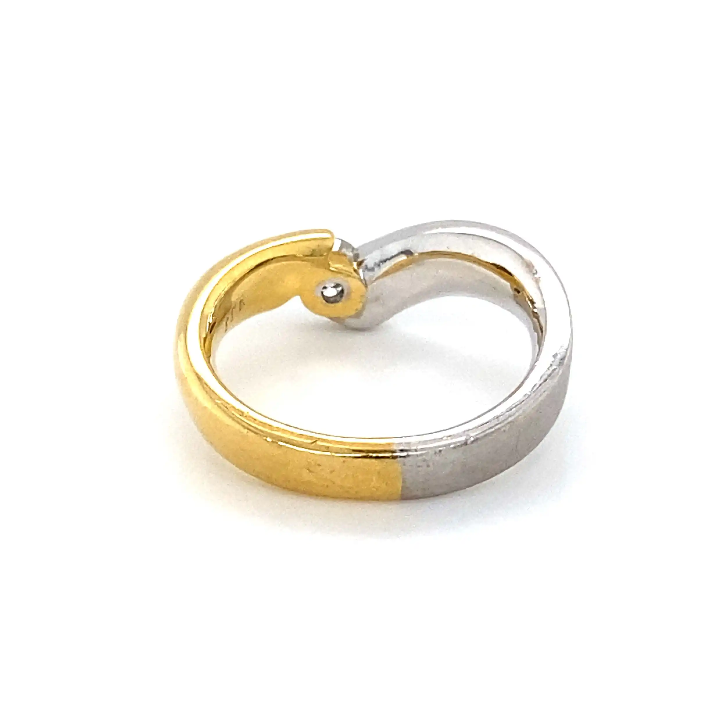 Ring Bicolor mit Brillant mit 0,33ct graviert Ring Bicolor mit Brillant mit 0,33ct graviert