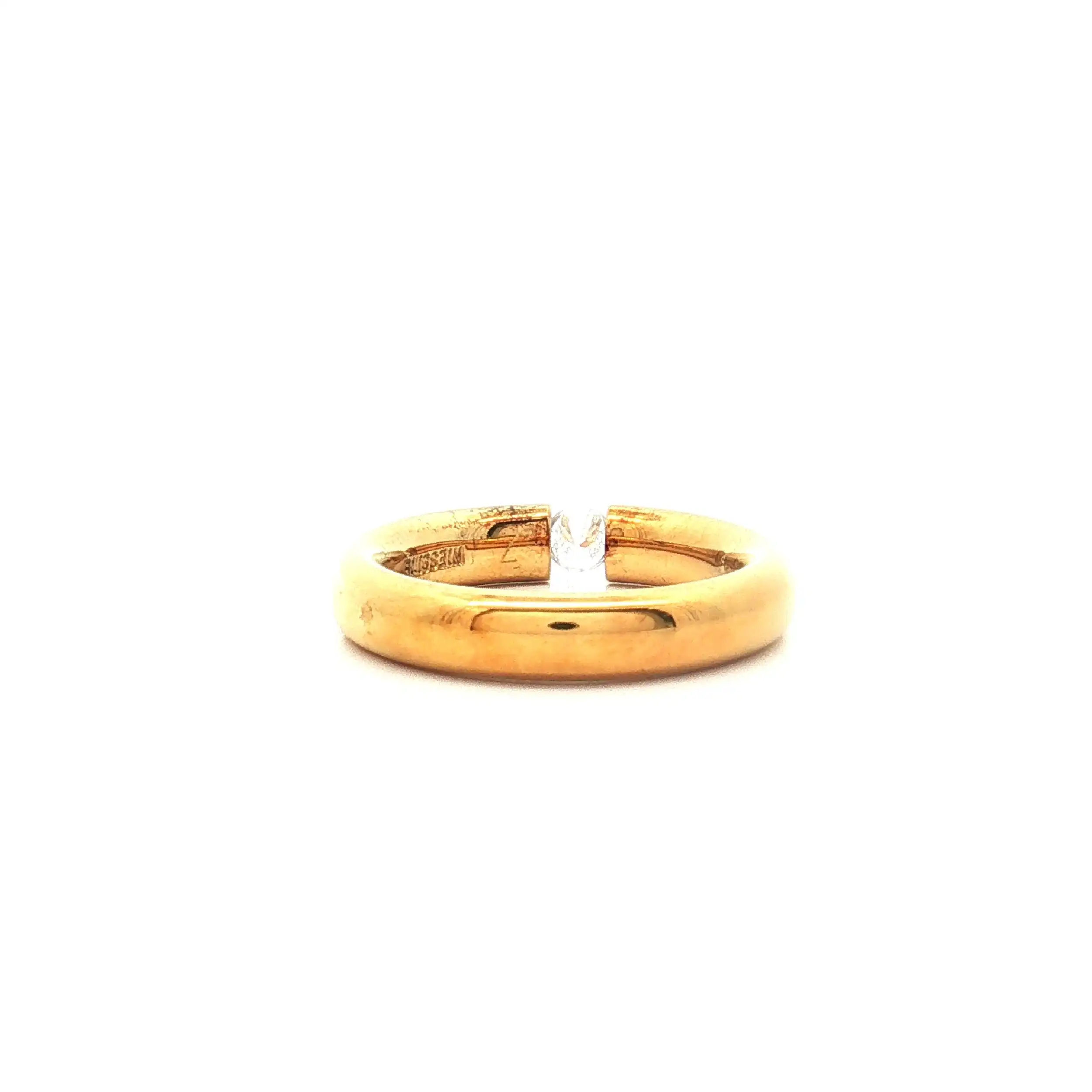 Spannring Silber vergoldet Niessing "Musterring" Oval mit Zirkonia