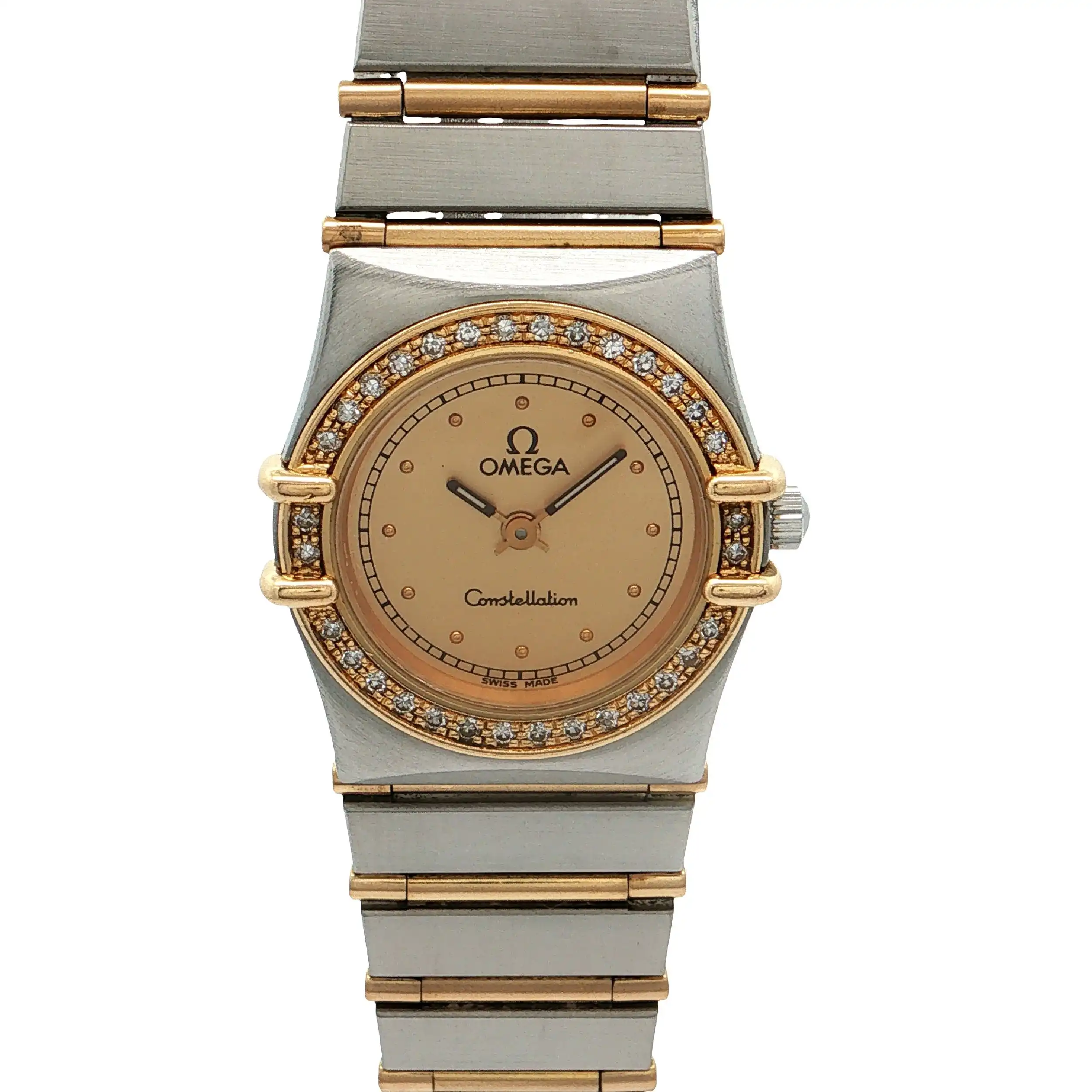 Damenuhr Omega Constellation 23mm Stahl / Gold mit Diamanten Lünette Ref.8951080 Damenuhr Omega Constellation 23mm Stahl / Gold mit Diamanten Lünette Ref.8951080