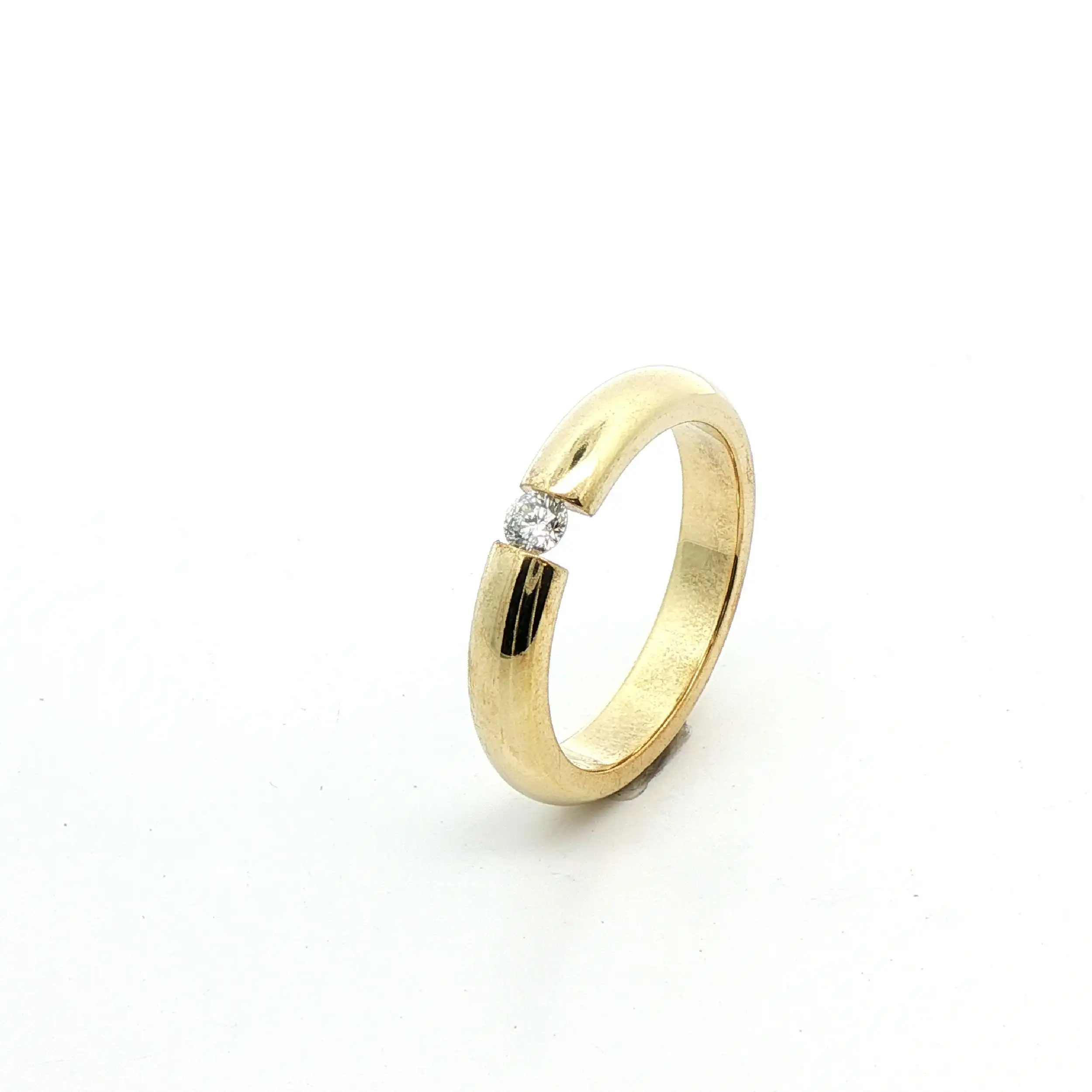 RIng Weißgold mit Brillant,graviert mit 0,12 ct W/P1