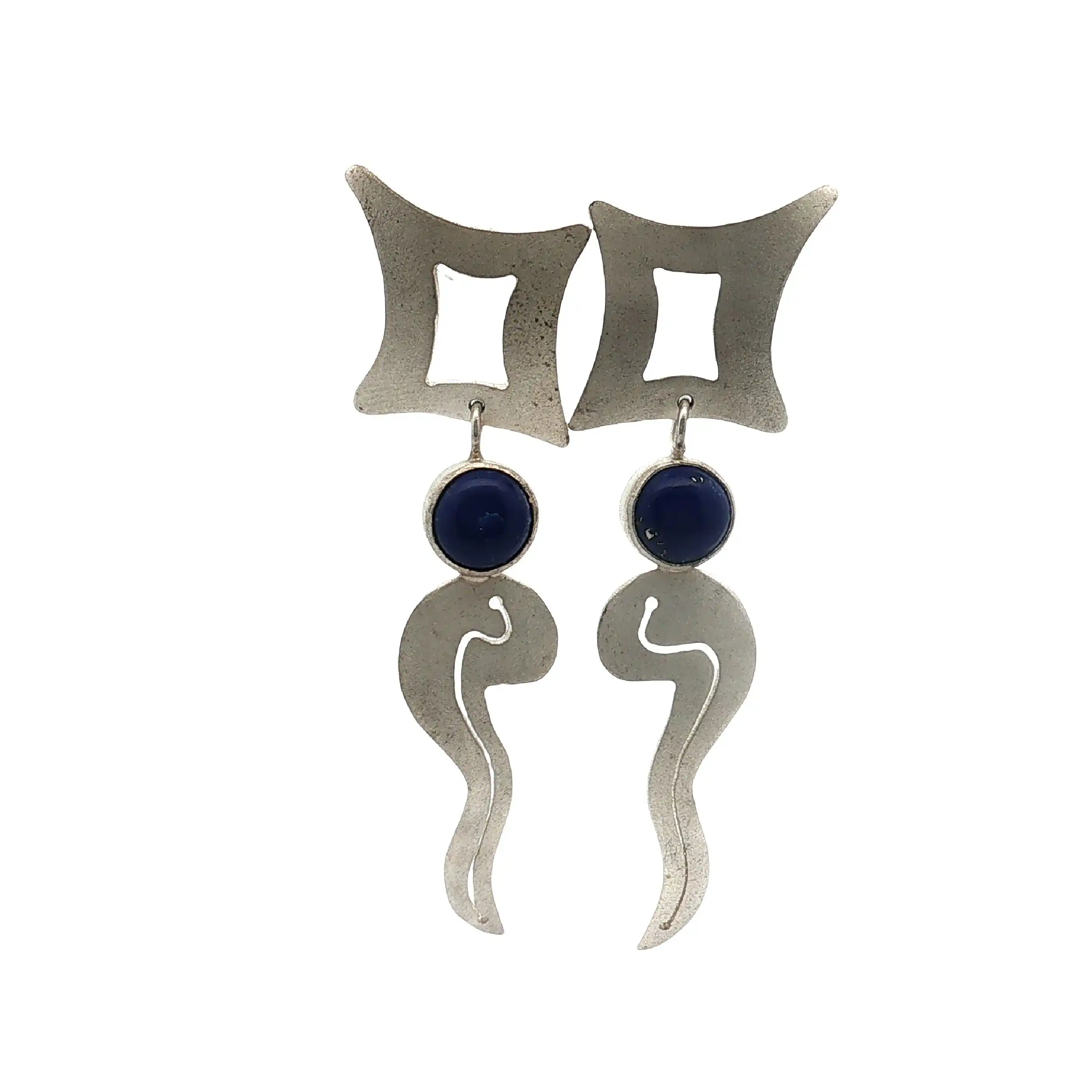 Paar Ohrstecker Silber mit Lapislazuli