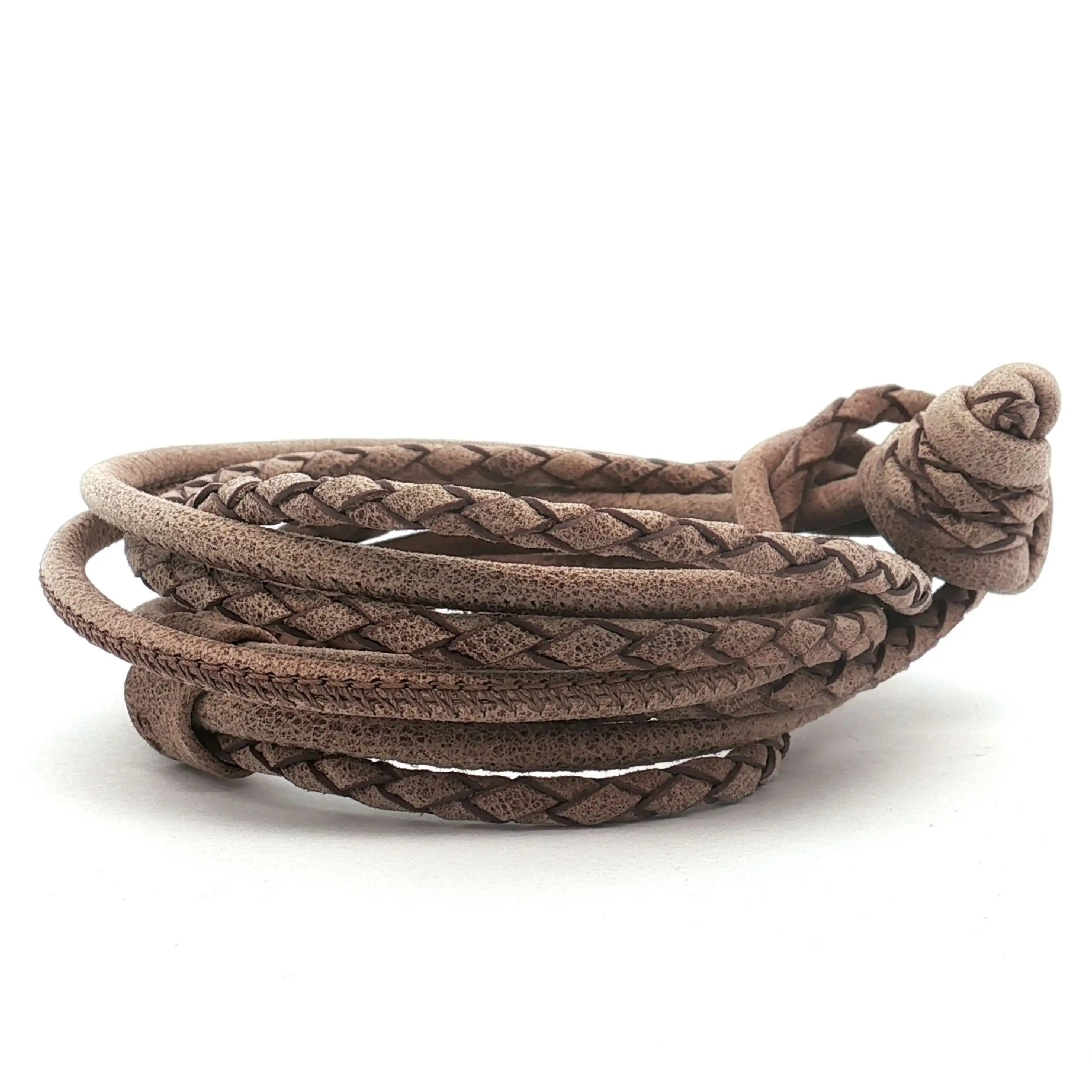 Lederarmband Capolavoro Nuss 4-reihig