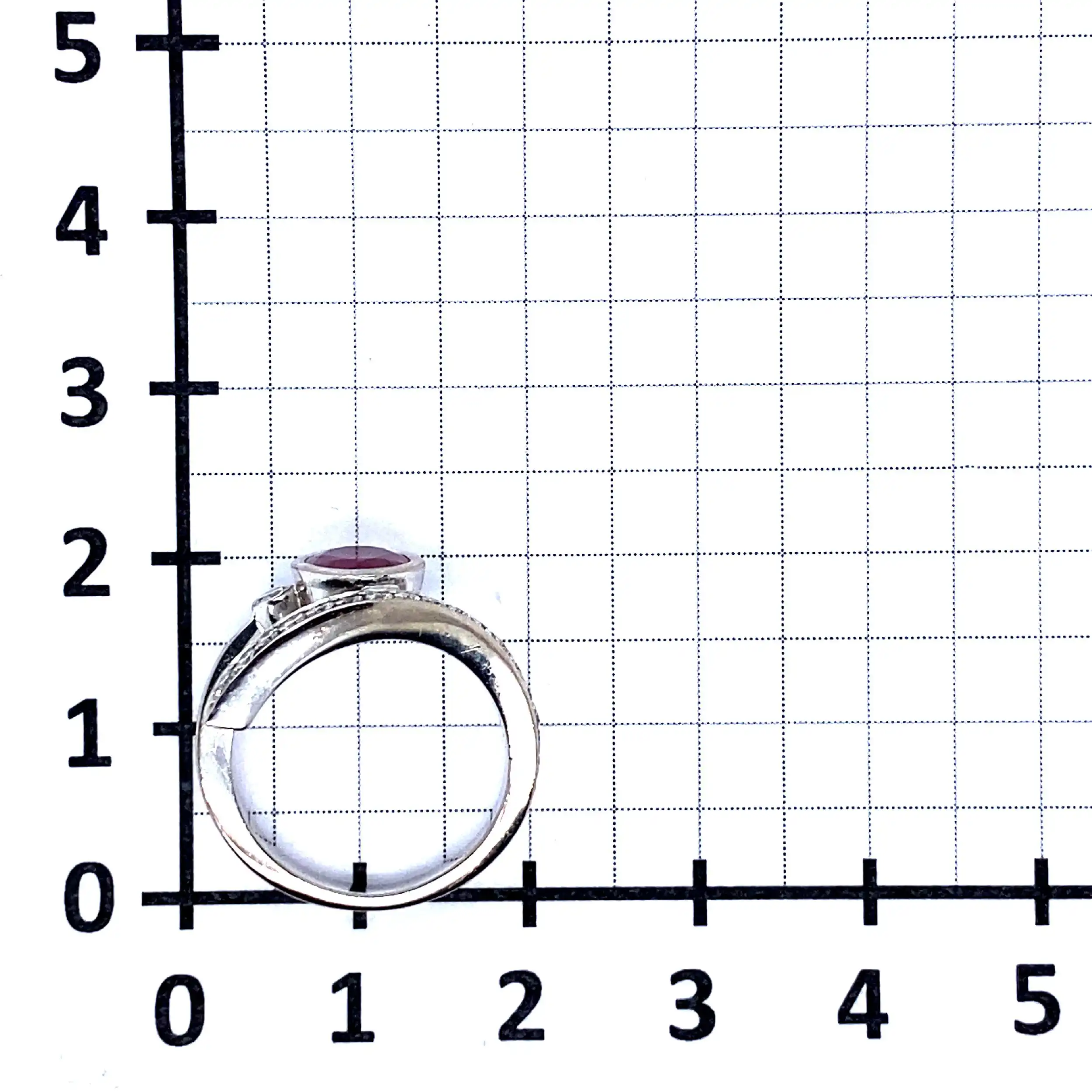 Ring Weißgold mit Rubin und Brillanten