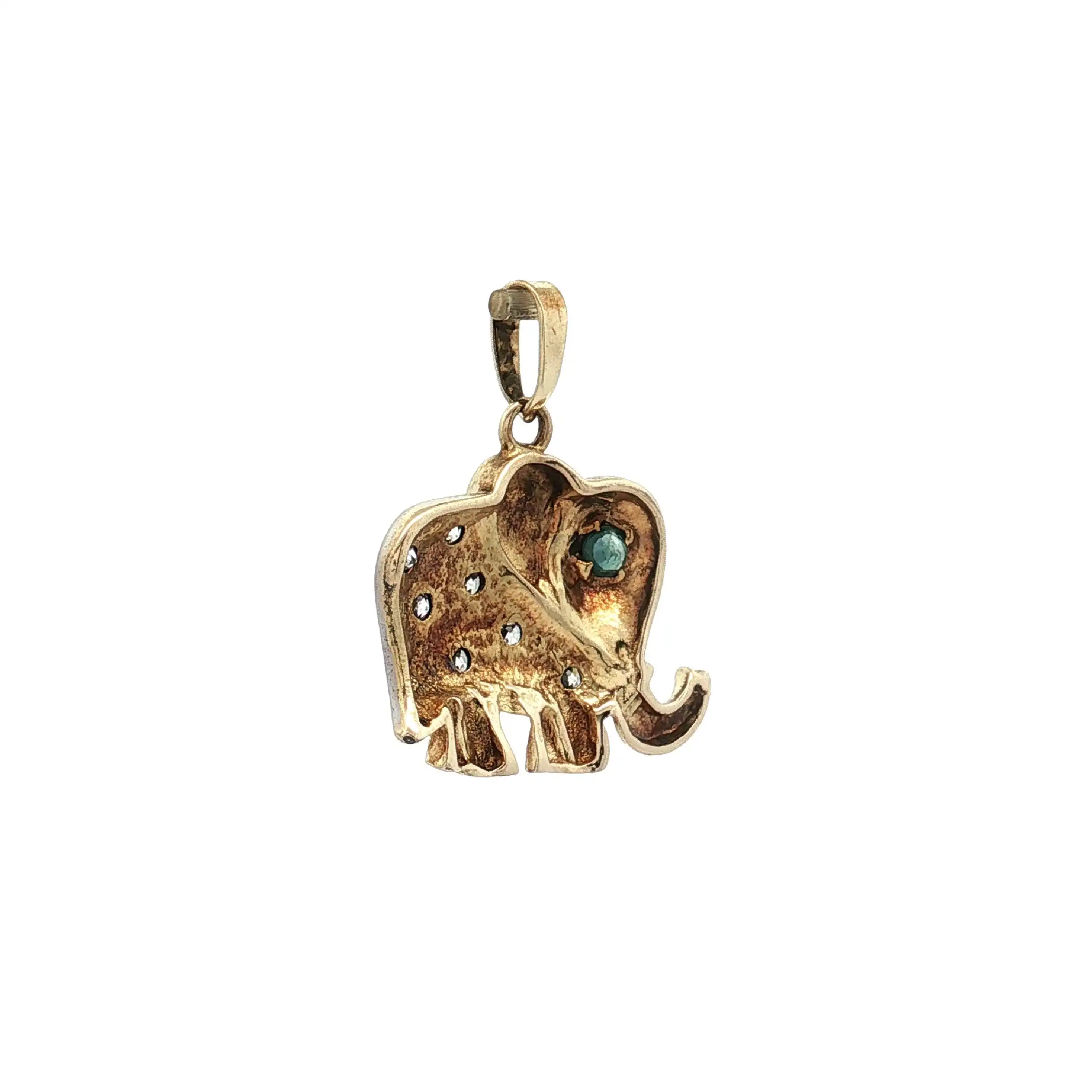 Anhänger Elefant Gelbgold mit Zirkonia Anhänger Elefant Gelbgold mit Zirkonia