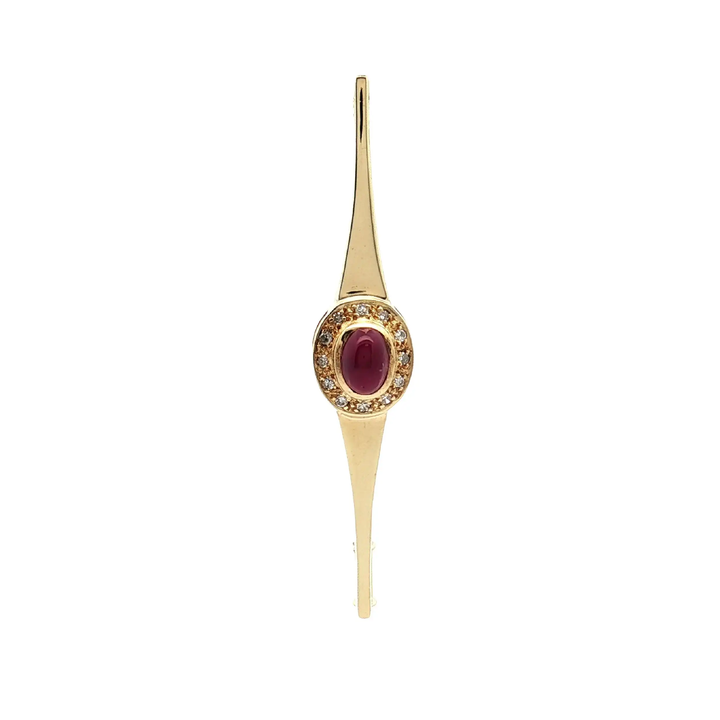 Nadel Gelbgold mit Rubin und Diamanten Nadel Gelbgold mit Rubin und Diamanten
