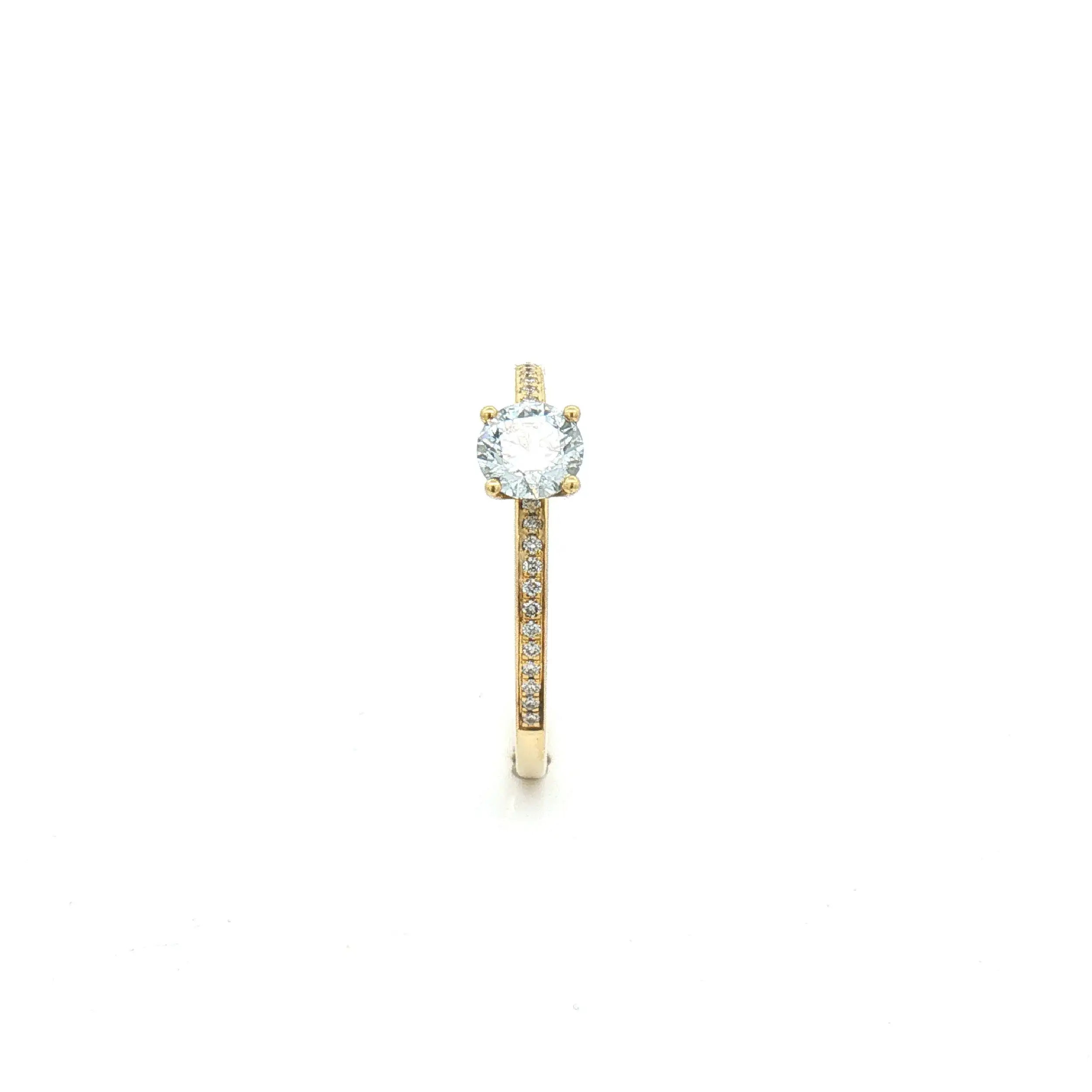 Ring Gelbgold mit synthetischem Brillant ca 0,5ct
