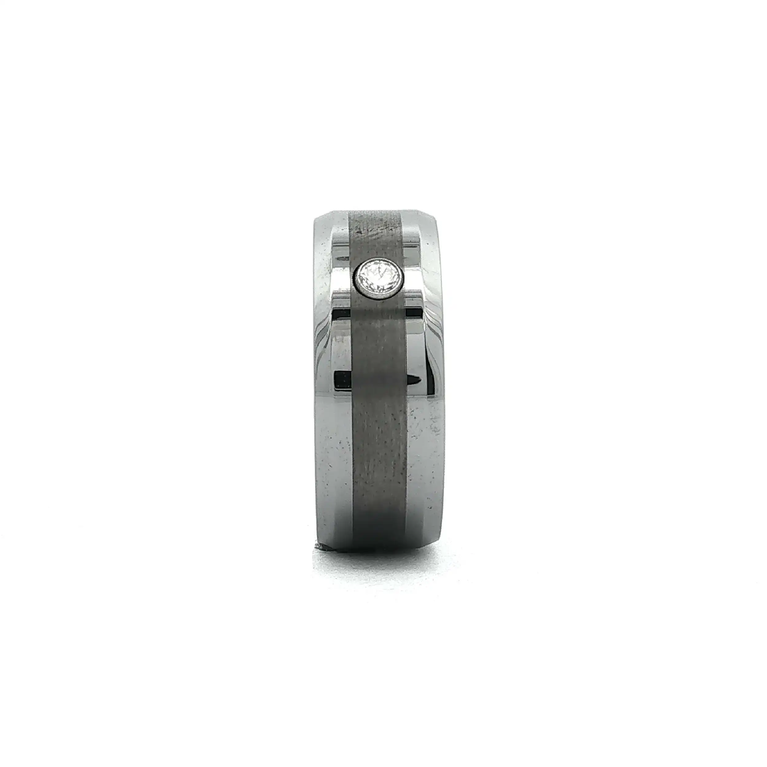 Ring Wolfram mit Zirkonia Ring Wolfram mit Zirkonia