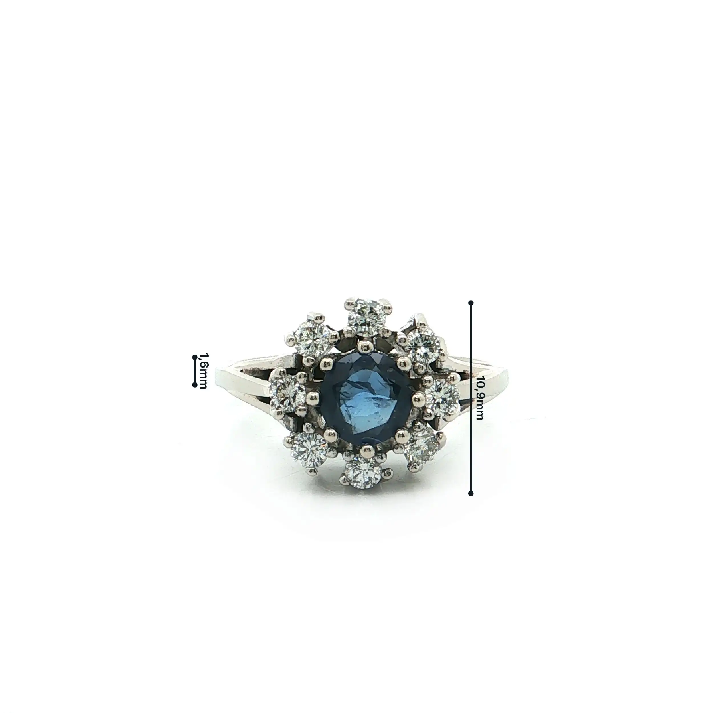 Ring Weißgold mit Saphir und Brillanten