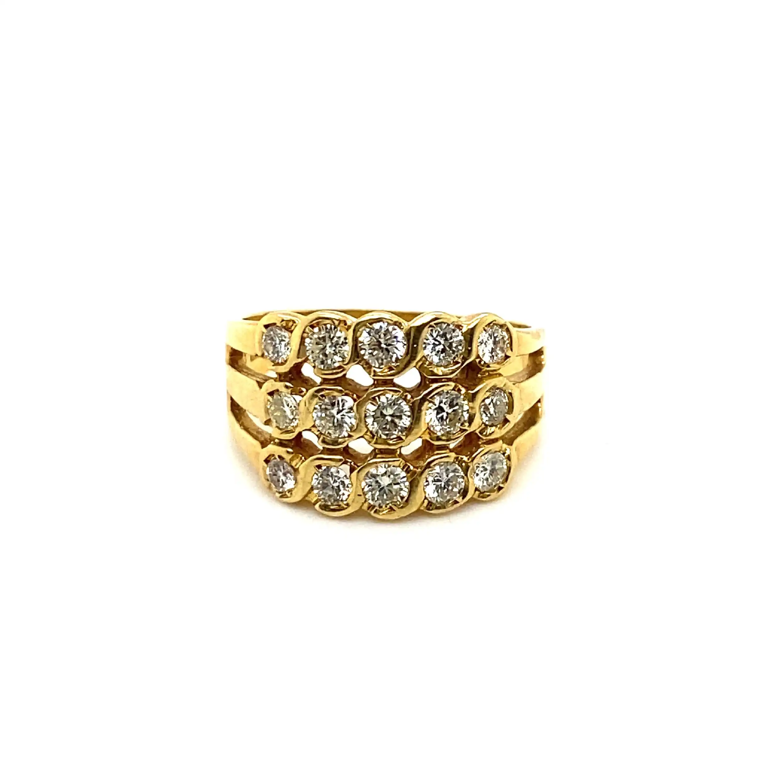 Ring Gelbgold mit 15 Brillanten Ring Gelbgold mit 15 Brillanten