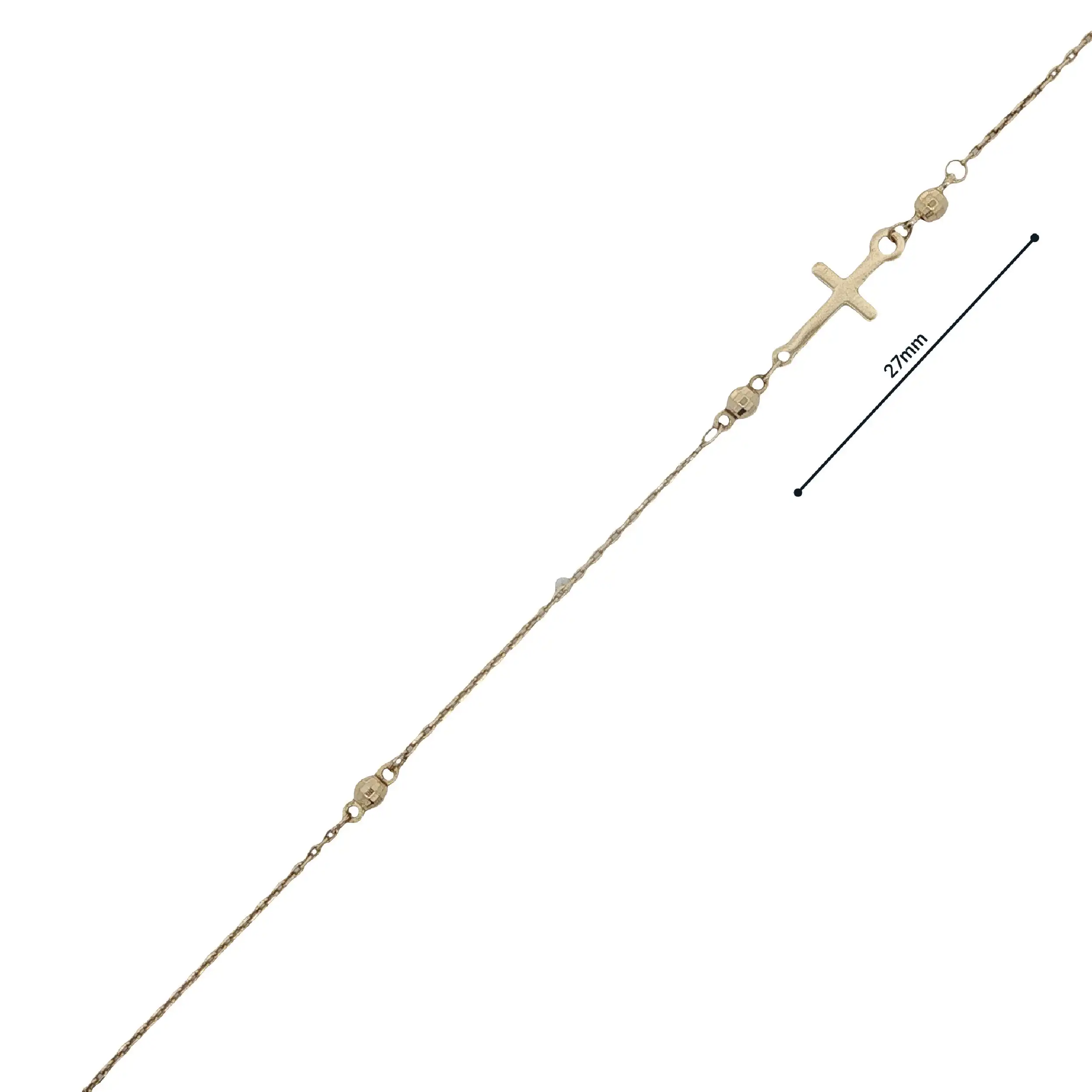 Ankerarmband Gelbgold mit Kreuz
