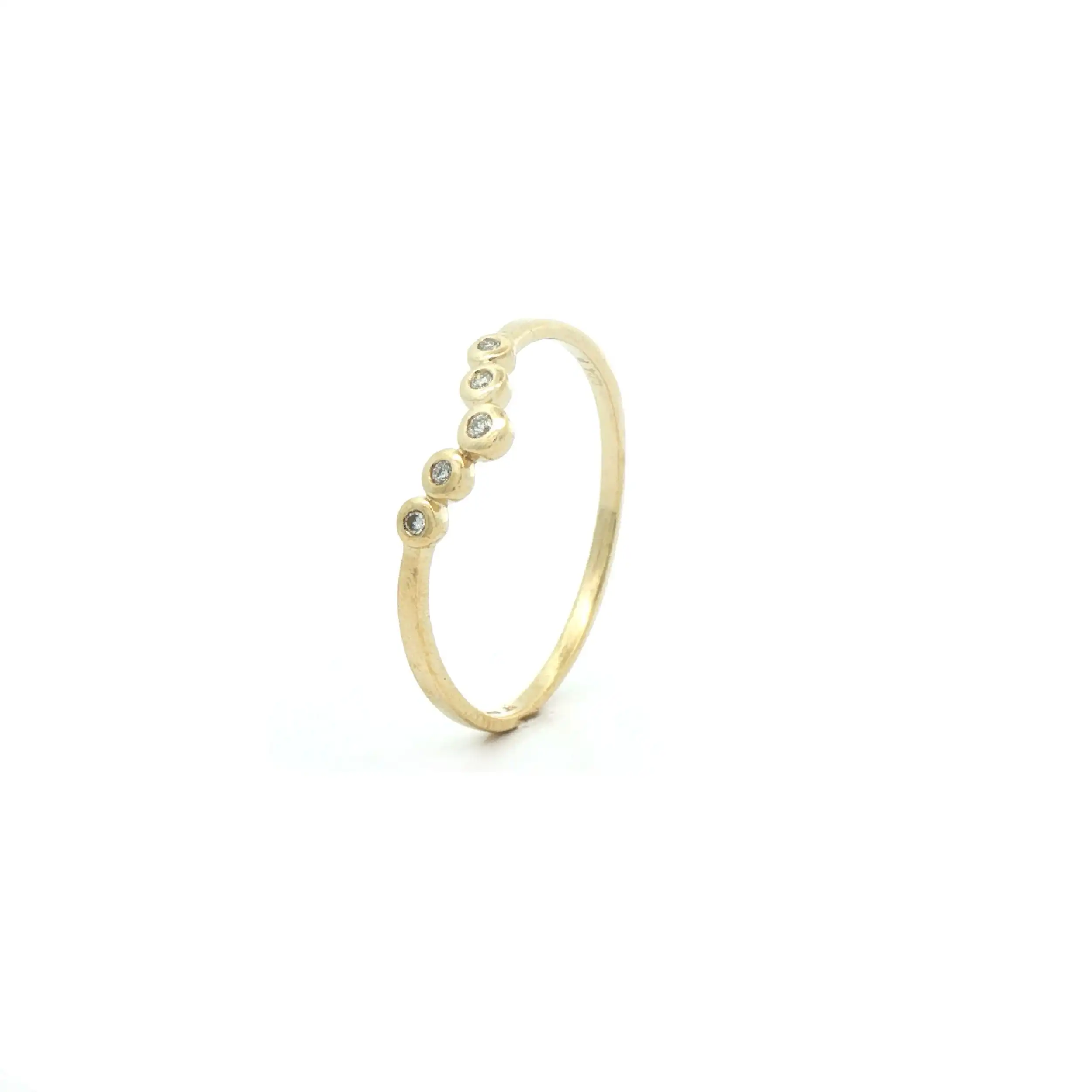 Ring Gelbgold mit Brillanten, graviert mit 0.04ct