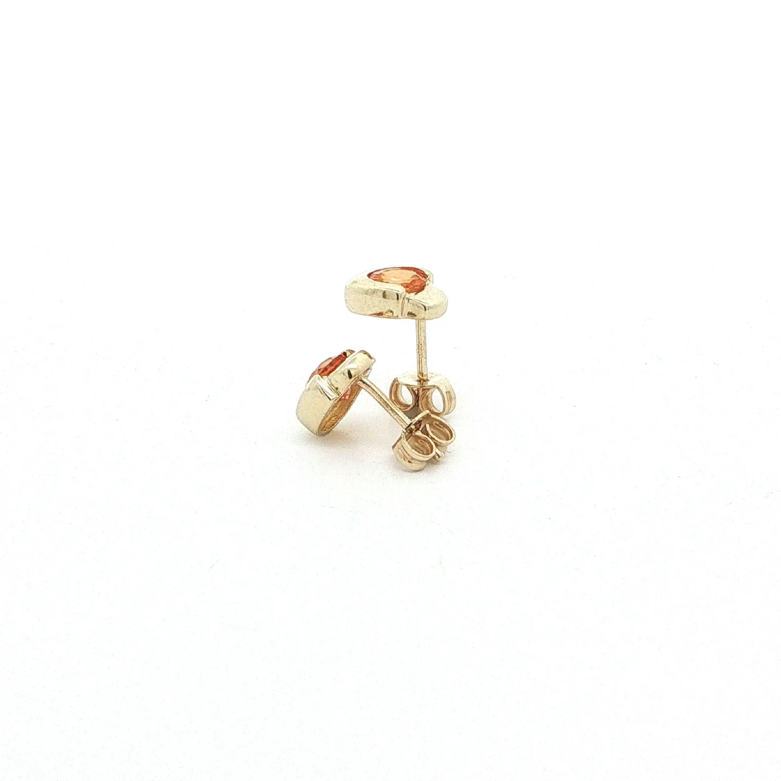 Ohrstecker Gelbgold mit orangenem Farbstein