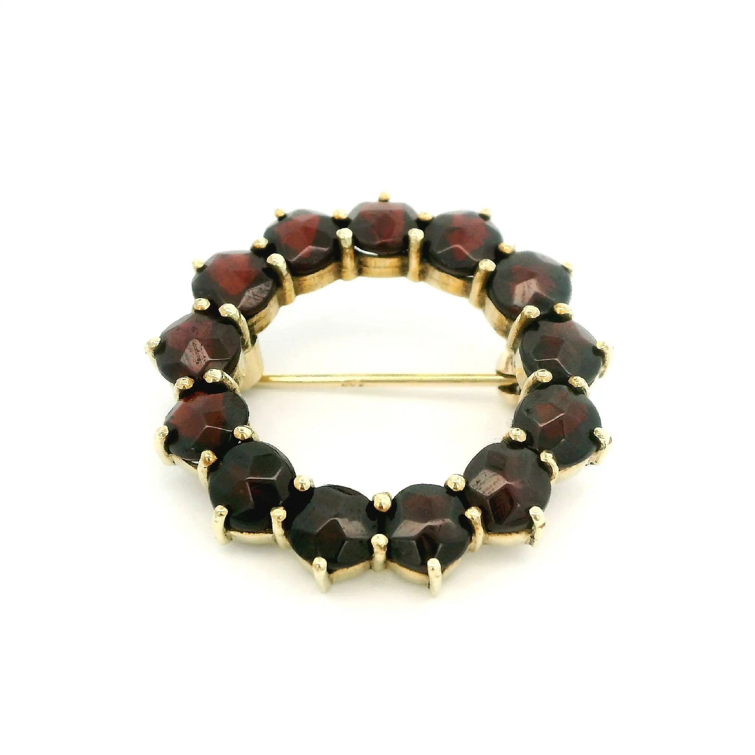 Brosche Gelbgold mit Granat Brosche Gelbgold mit Granat