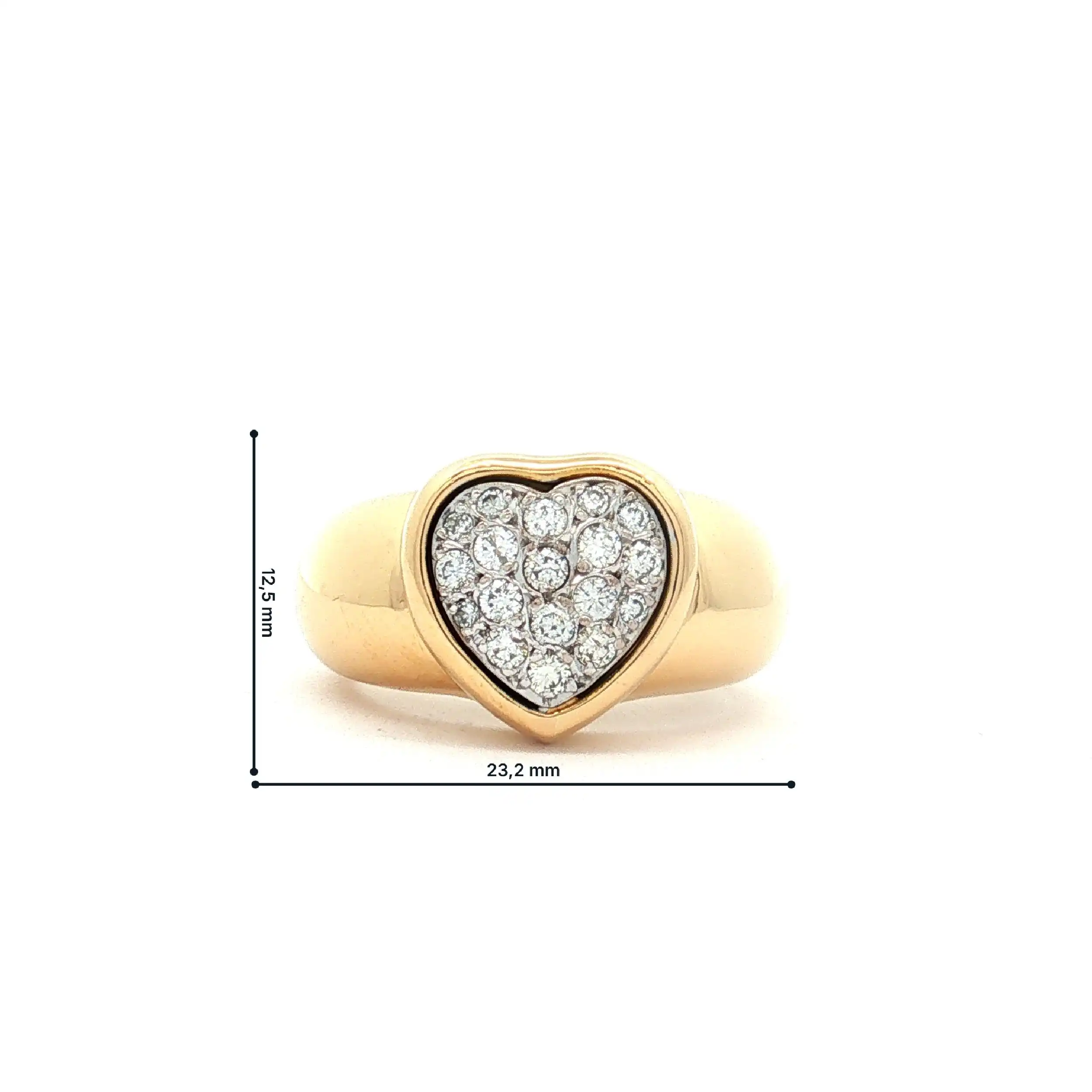 Ring Bicolor Herz mit Brillanten Ring Bicolor Herz mit Brillanten