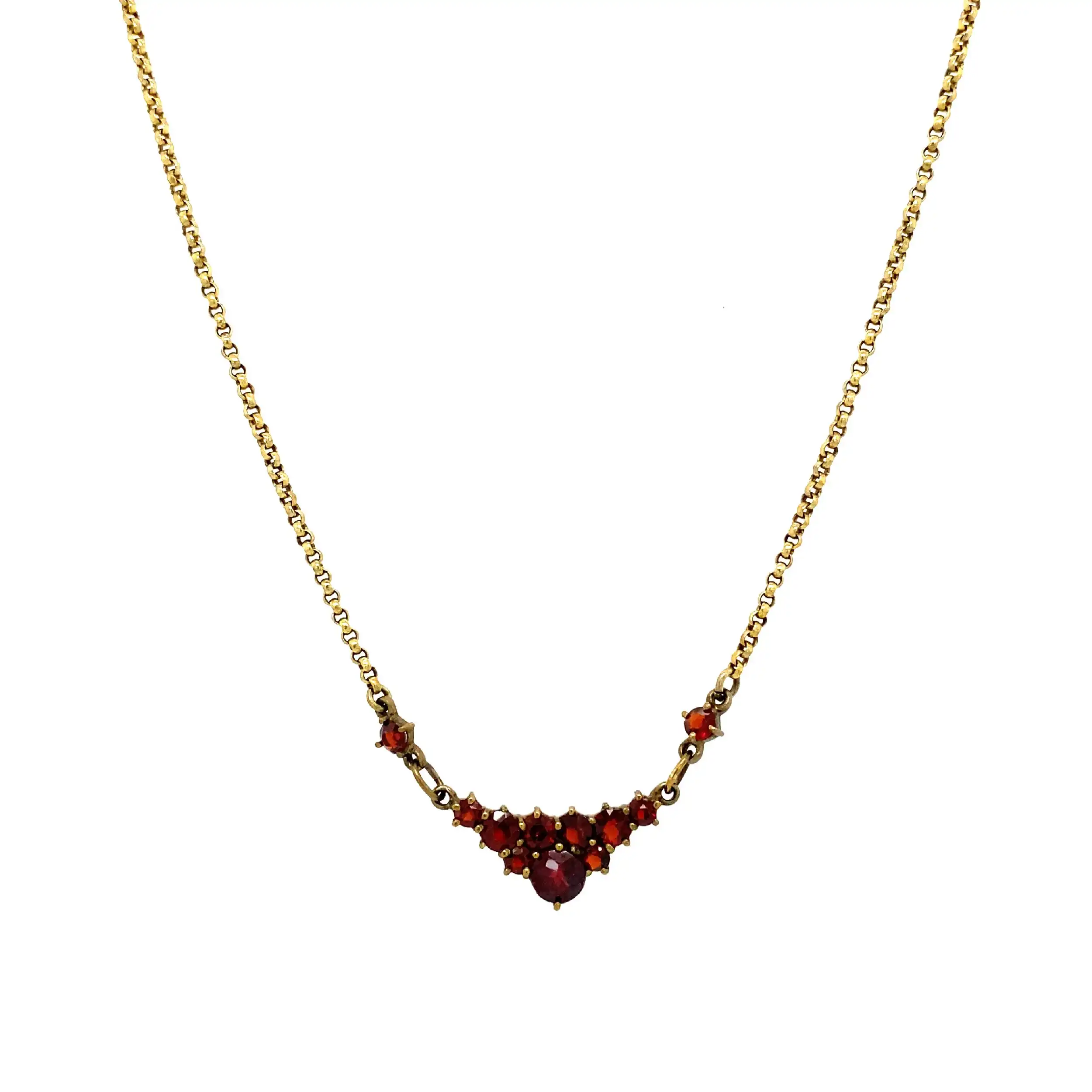 Collier Gelbgold mit Granat Collier Gelbgold mit Granat