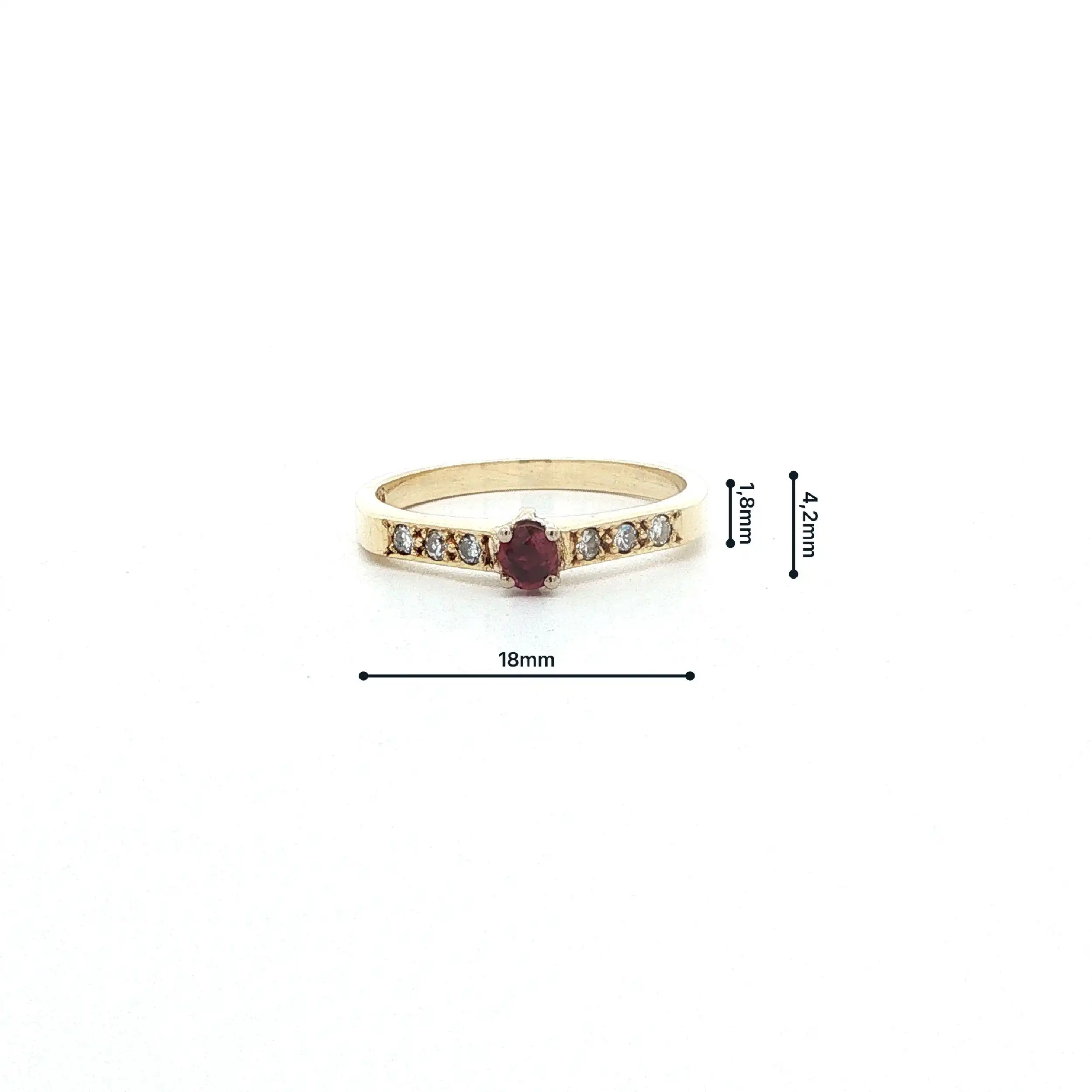Ring Gelbgold mit Rubin & Diamanten Ring Gelbgold mit Rubin & Diamanten