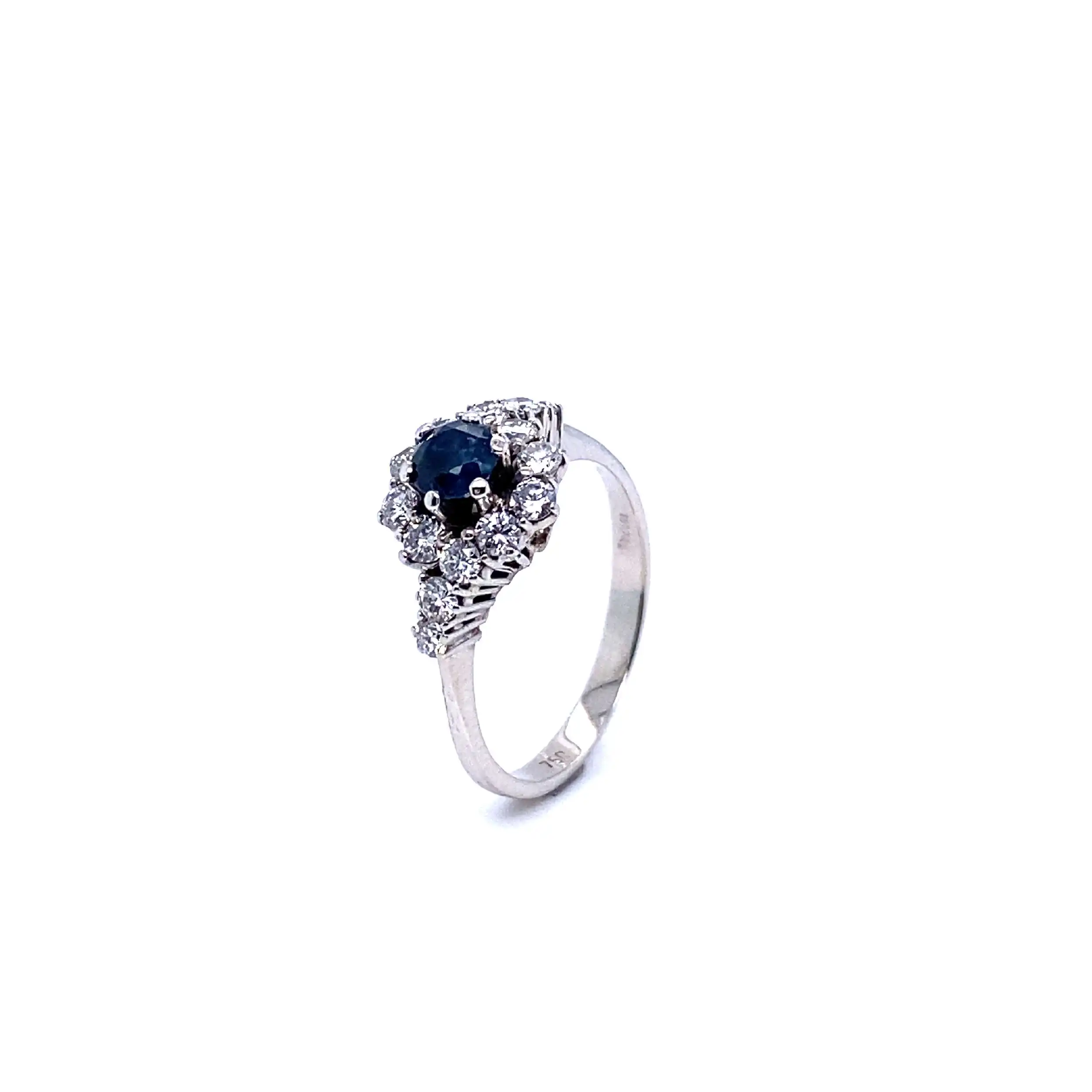 Ring Weißgold mit Brillanten und Saphir Ring Weißgold mit Brillanten und Saphir