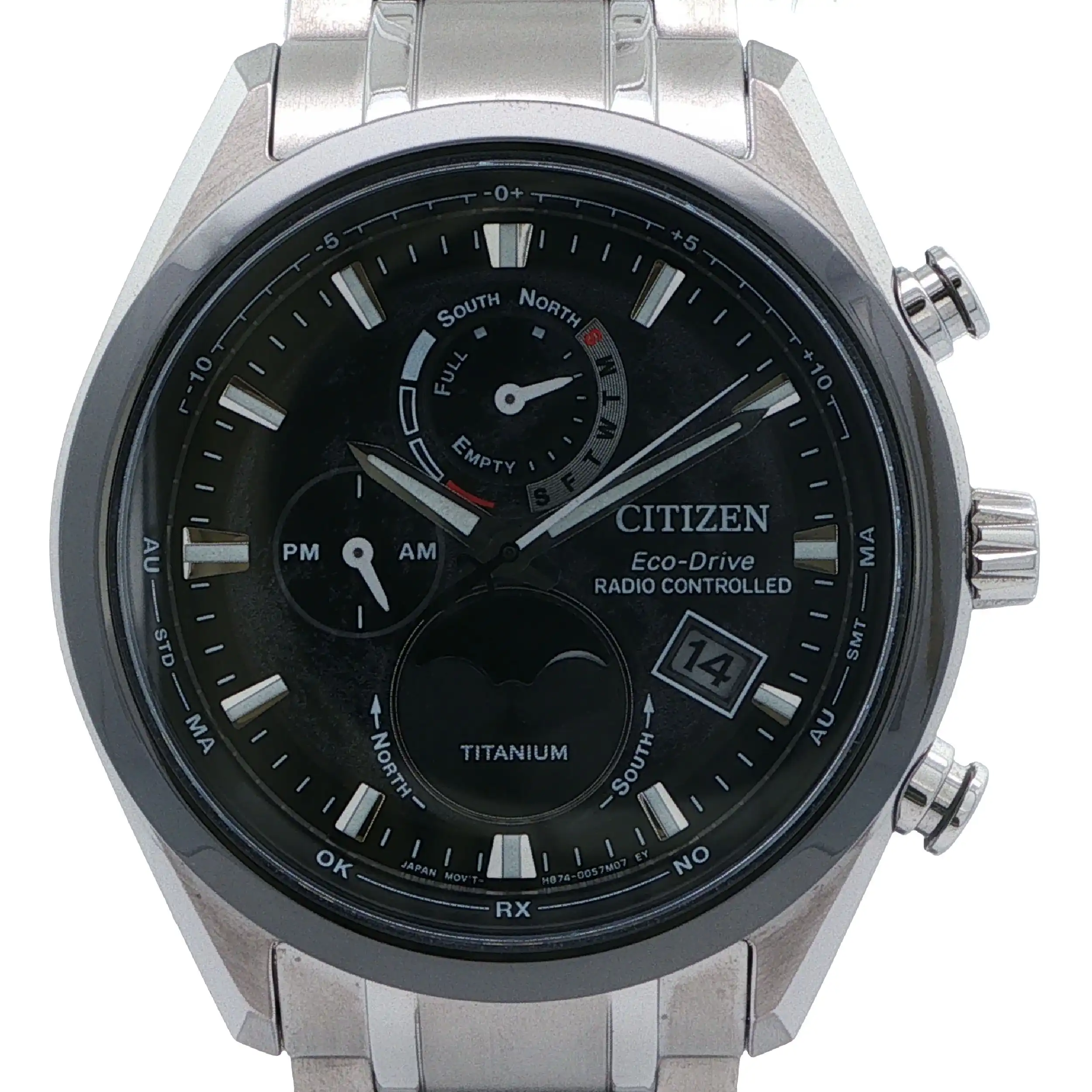 Herrenuhr Citizen Titanium Eco-Drive Funkuhr mit Mondphase