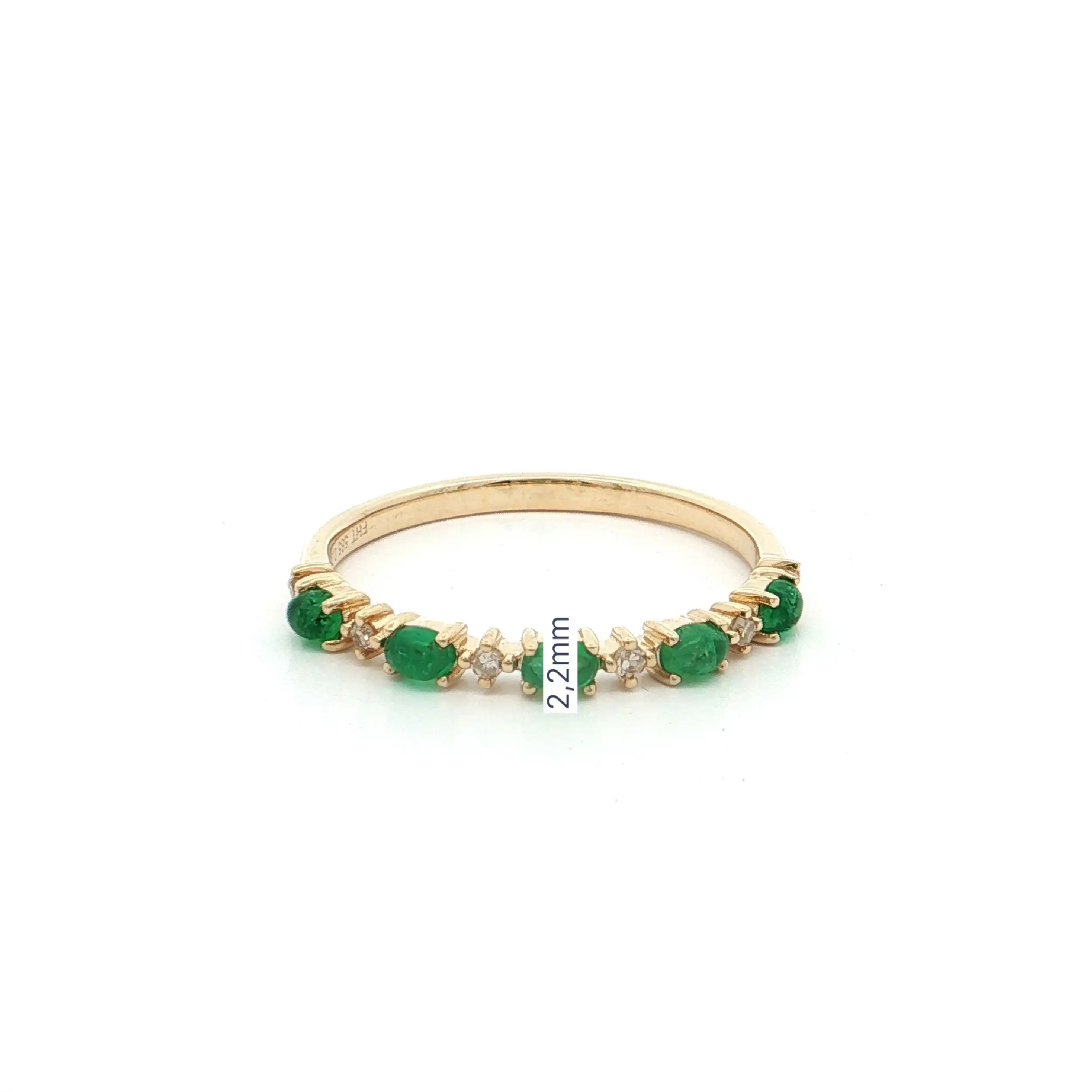Ring Gelbgold mit Diamanten und Smaragden