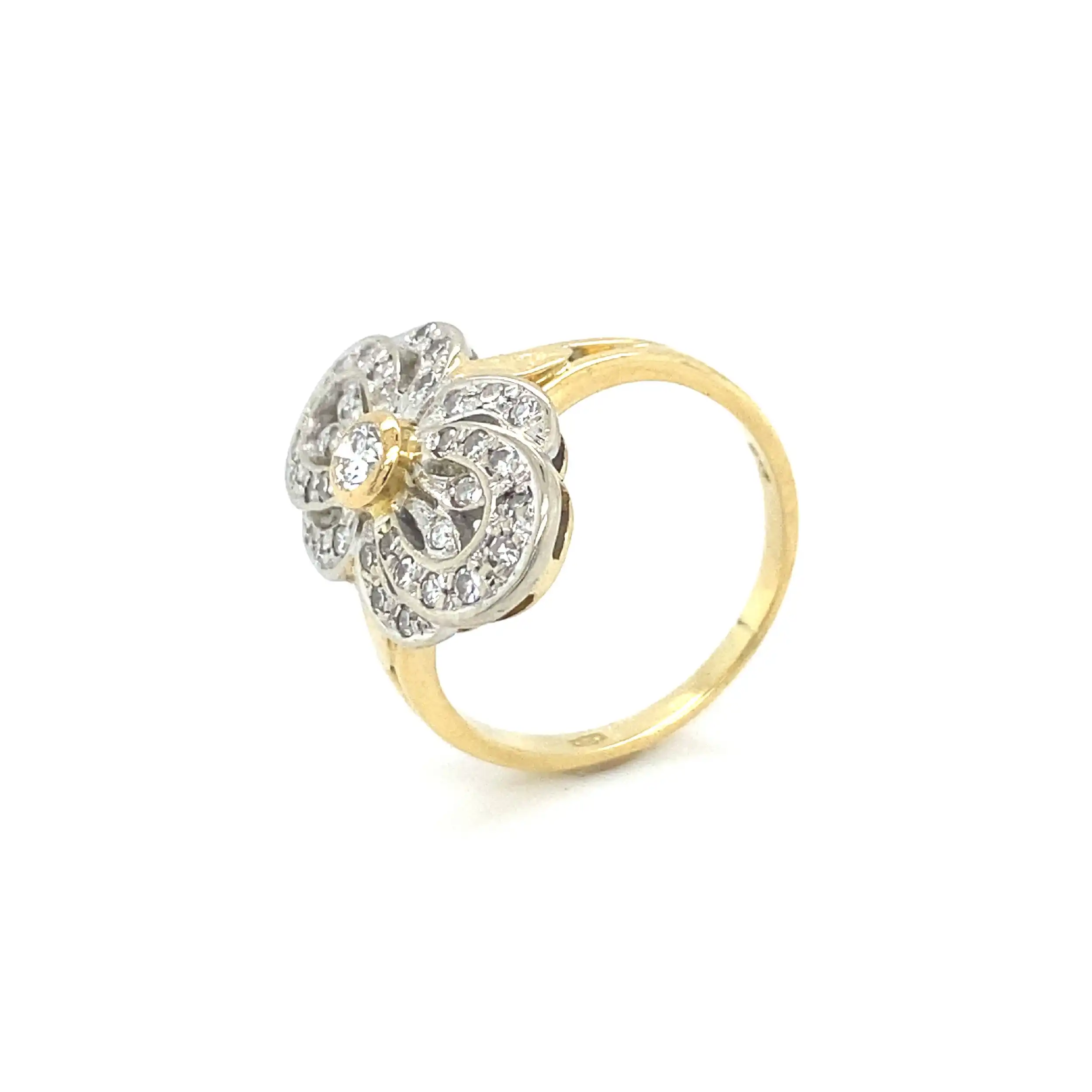 Ring Bicolor mit Brillanten und Diamanten