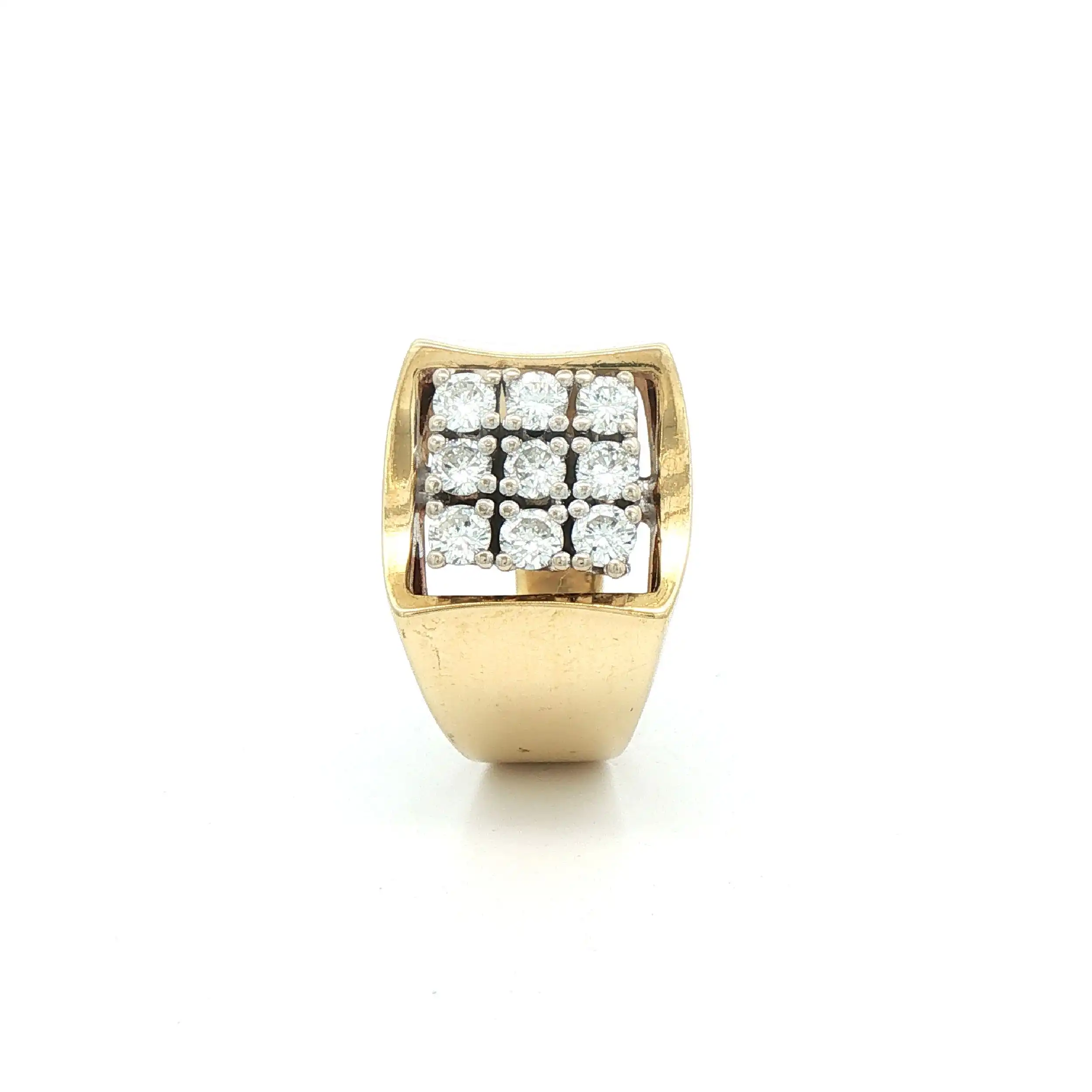 Ring Gelbgold mit Brillanten, graviert mit 0,80ct