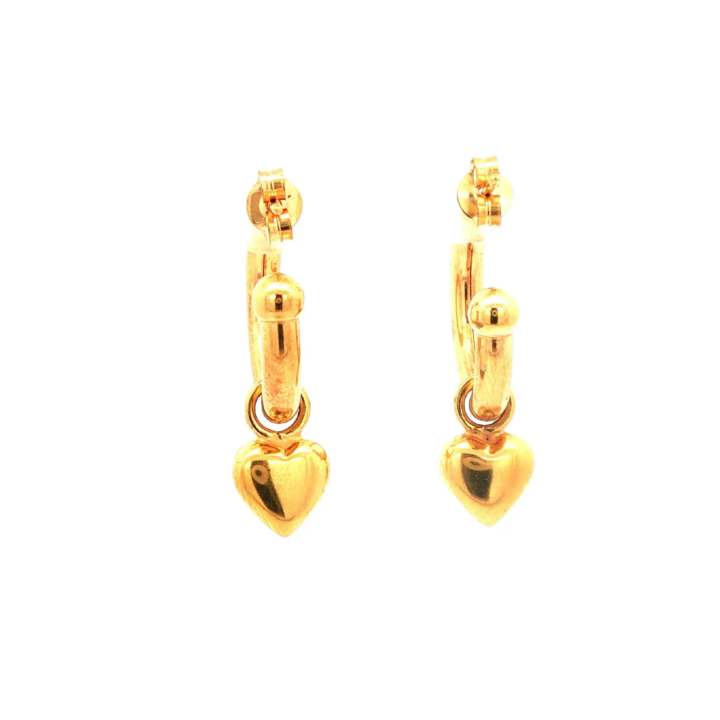 Creolen Gelbgold mit Herzanhänger Bicolor Creolen Gelbgold mit Herzanhänger Bicolor