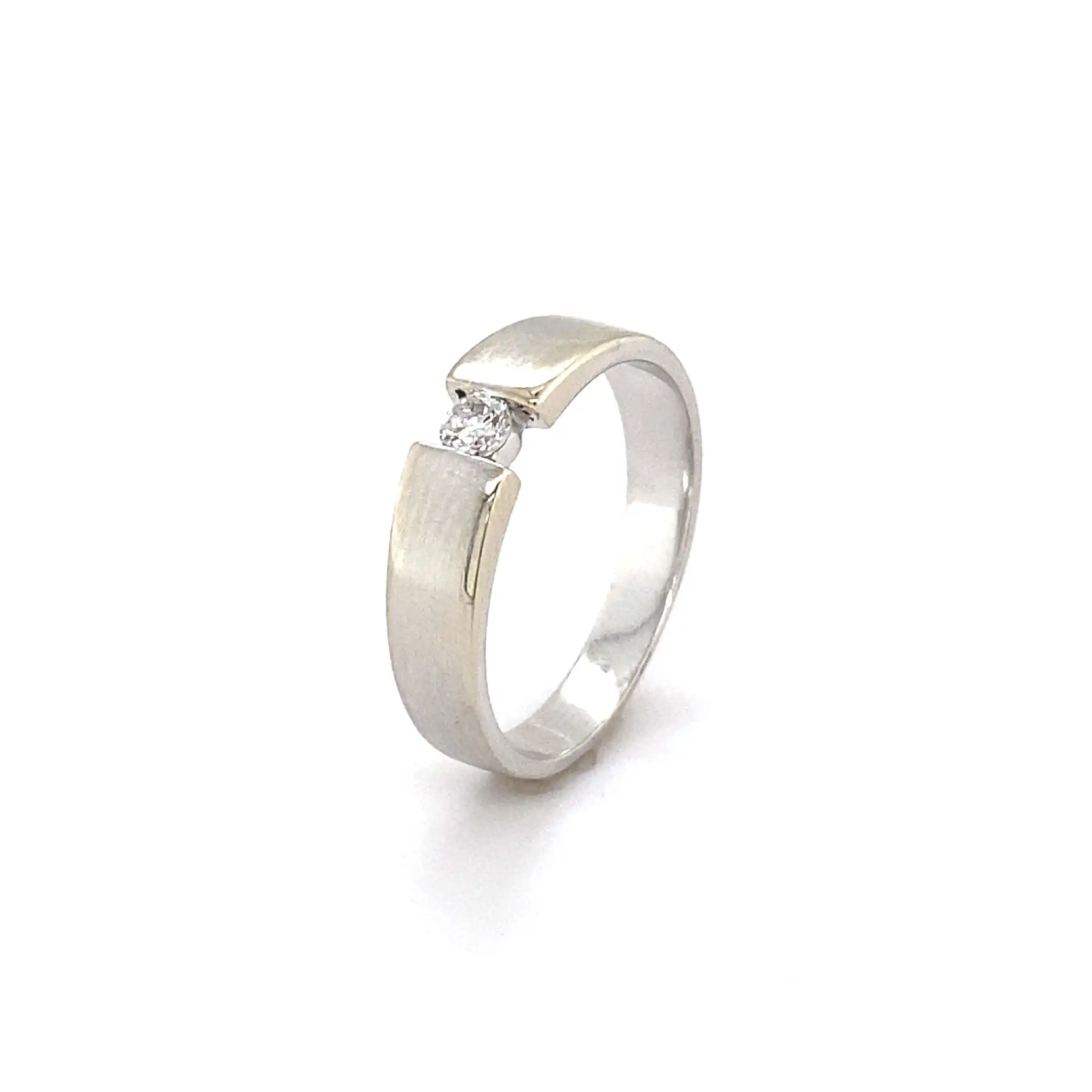 Ring Weißgold mit Brillant Ring Weißgold mit Brillant
