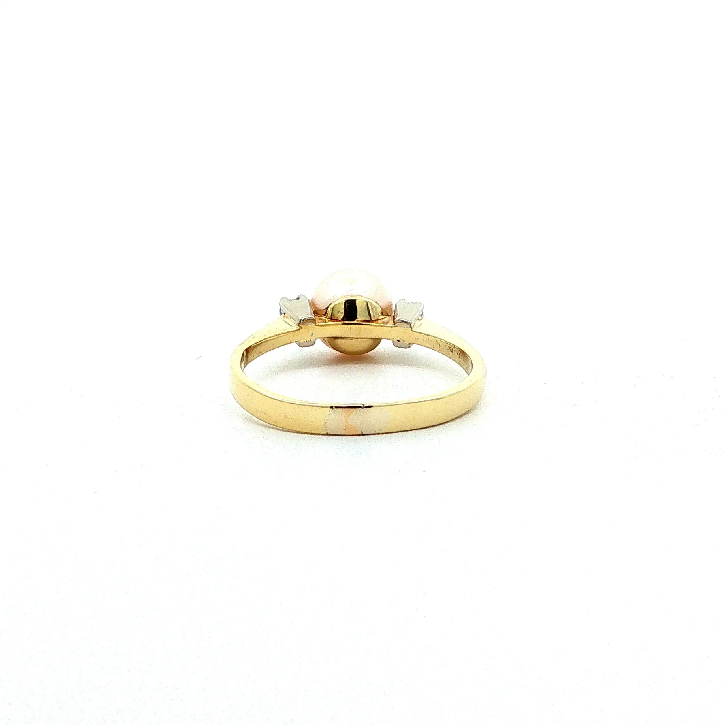 Ring Bicolor mit Perle & Brillanten