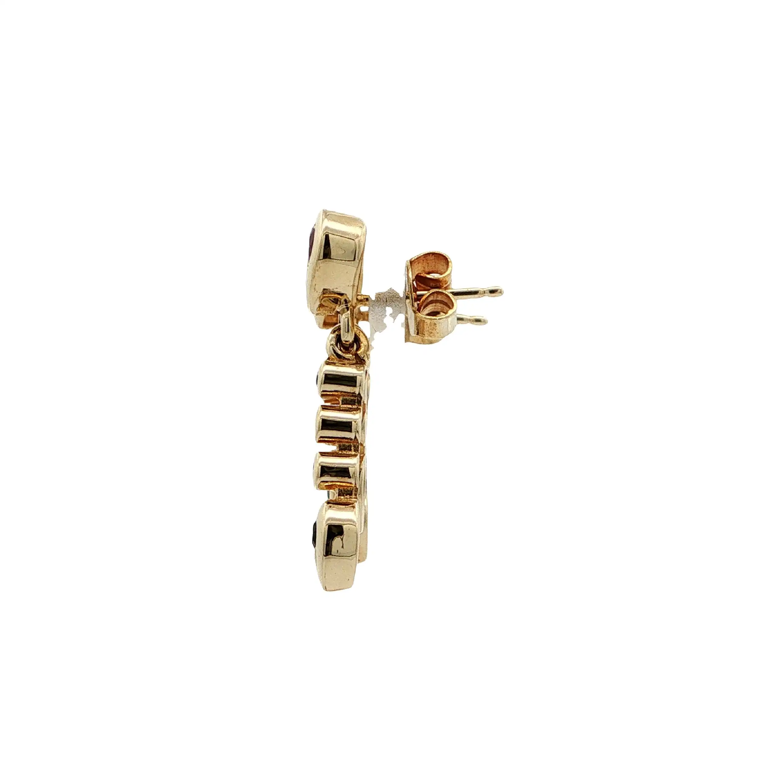 Ohrstecker mit Rubin, Smaragd, Saphir & Brillanten, graviert mit je 0,05ct. Ohrstecker mit Rubin, Smaragd, Saphir & Brillanten, graviert mit je 0,05ct.