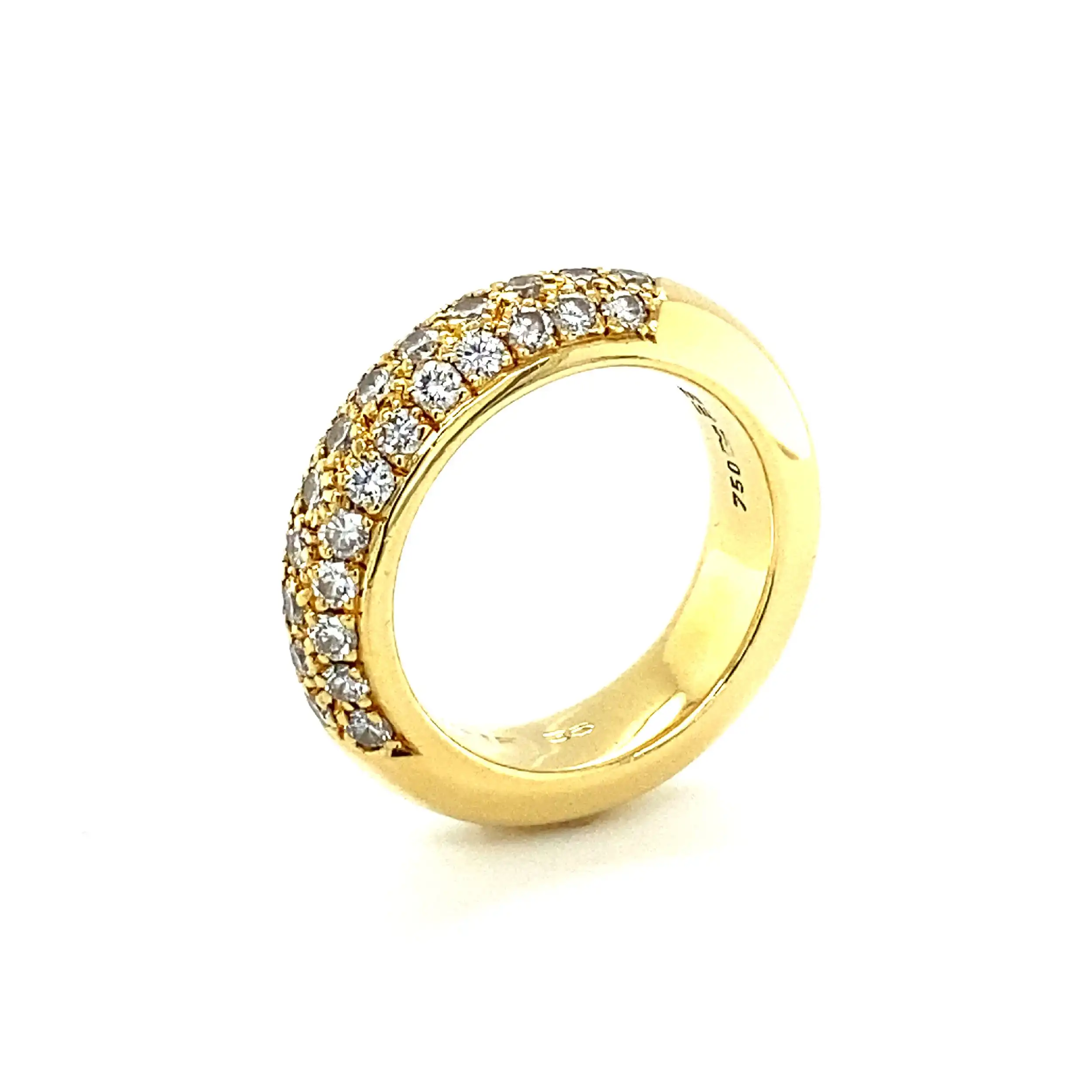 Ring Gelbgold mit Brillanten, graviert mit 1,32ct. TW/IF