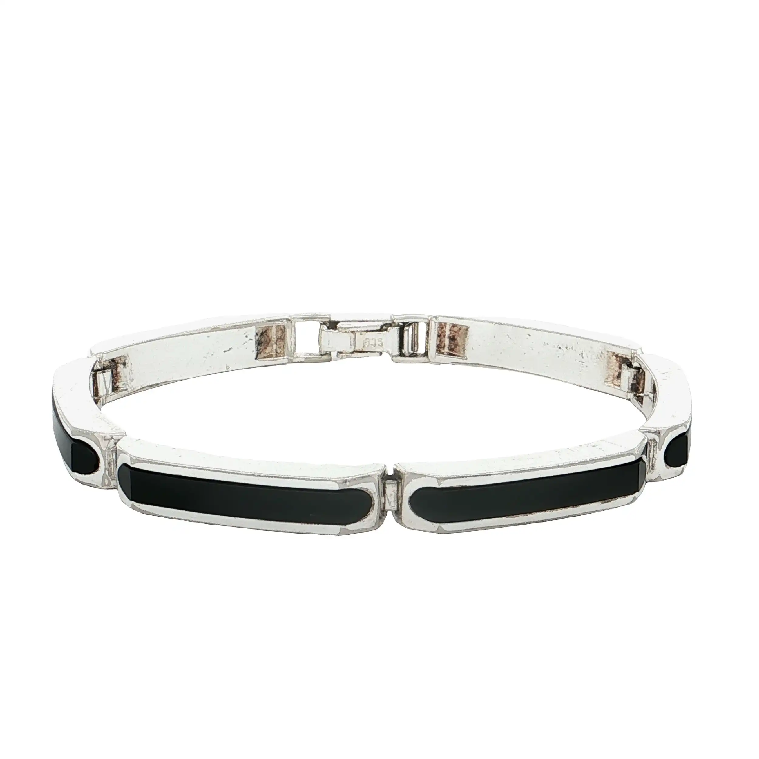 Armband Silber mit schwarzen Elementen