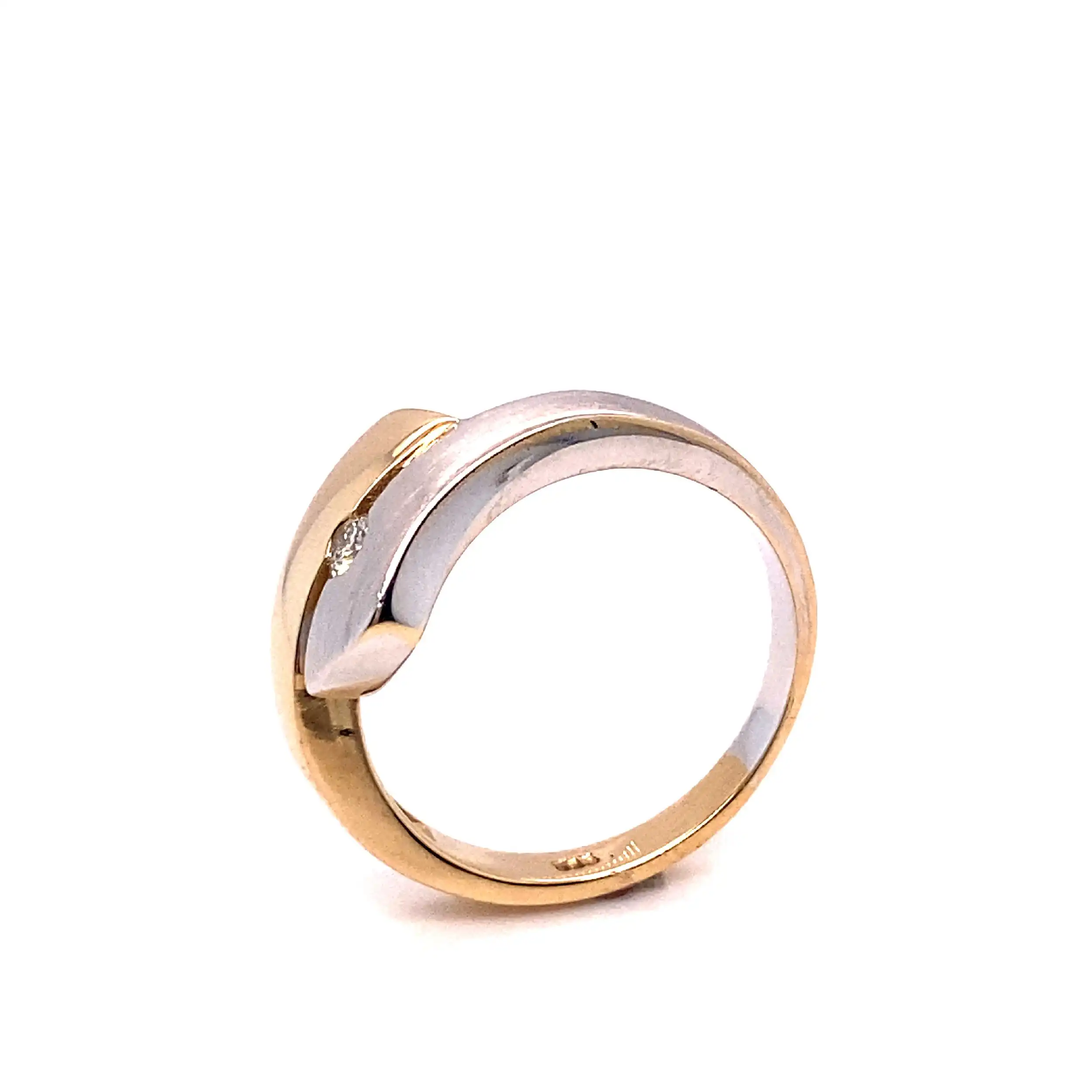 Ring Bicolor mit Solitär Brillant Ring Bicolor mit Solitär Brillant