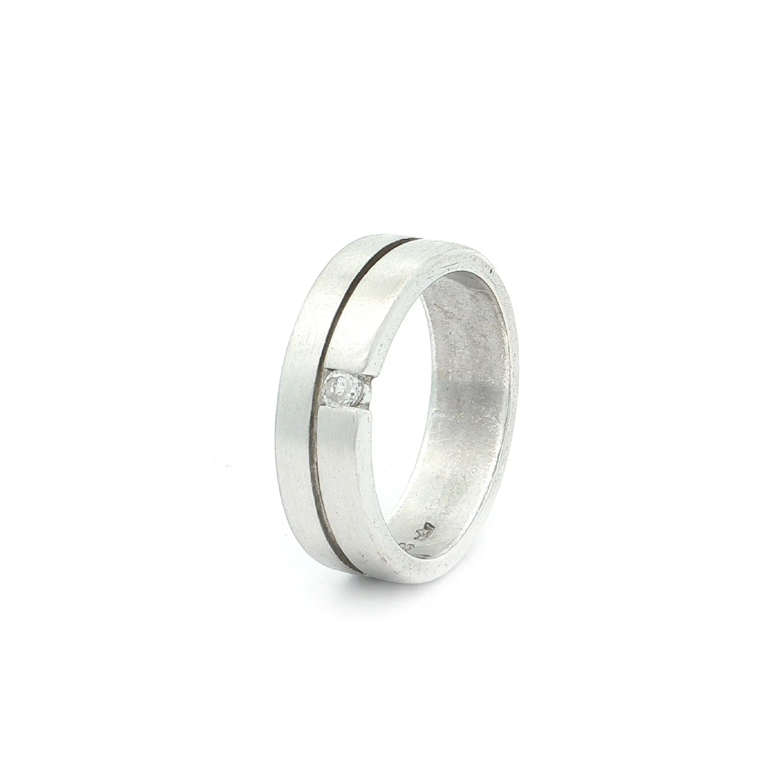 Ring Silber mattiert mit Zirkonia