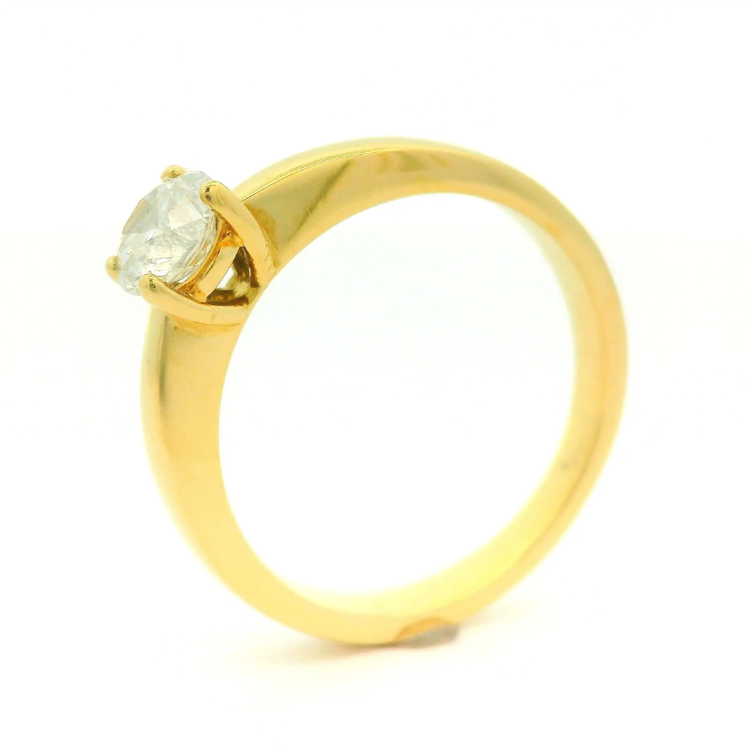 Solitärring Gelbgold mit Brillant, mit GIA-Zertifikat Solitärring Gelbgold mit Brillant, mit GIA-Zertifikat