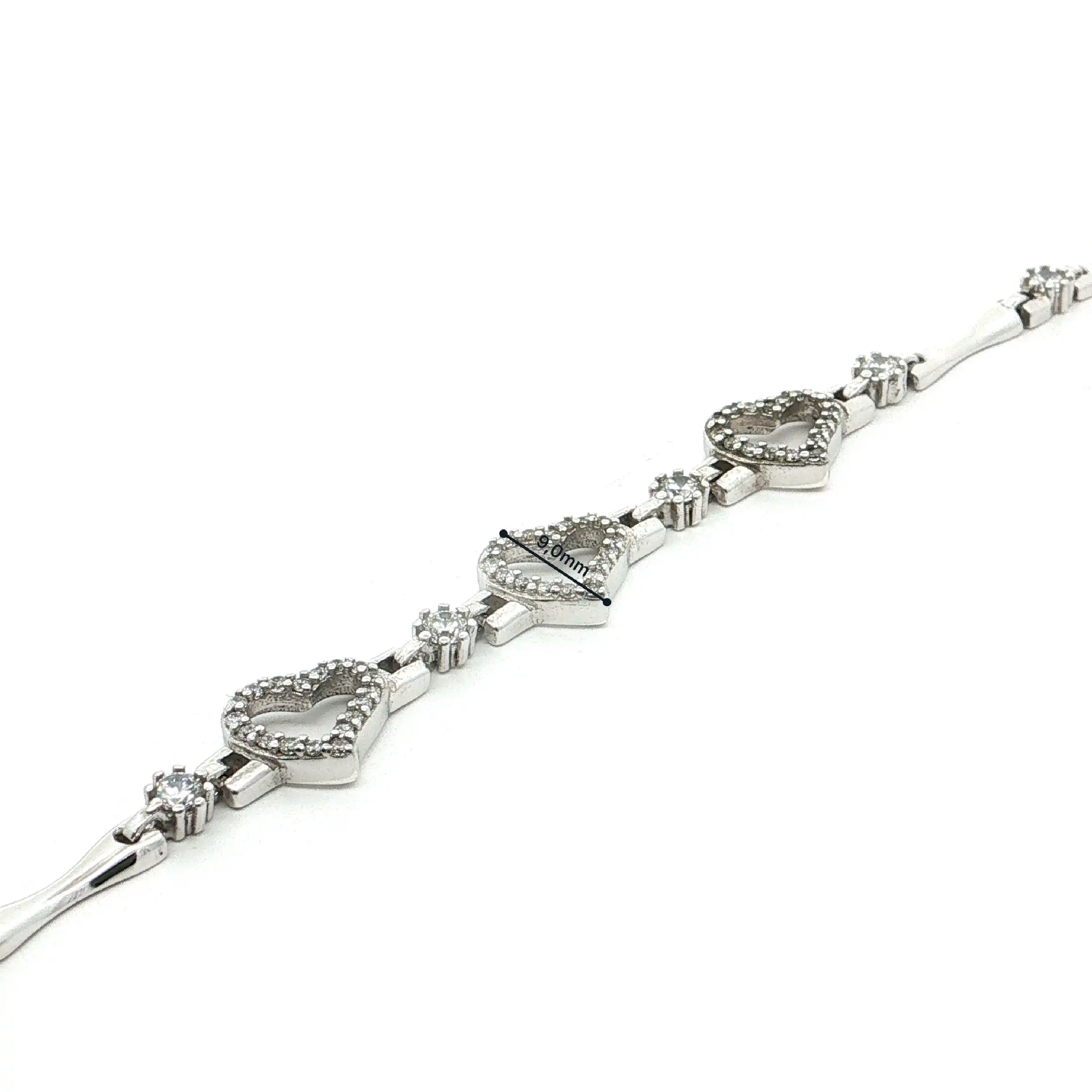 Armband Silber mit Herzchen mit Zirkonia