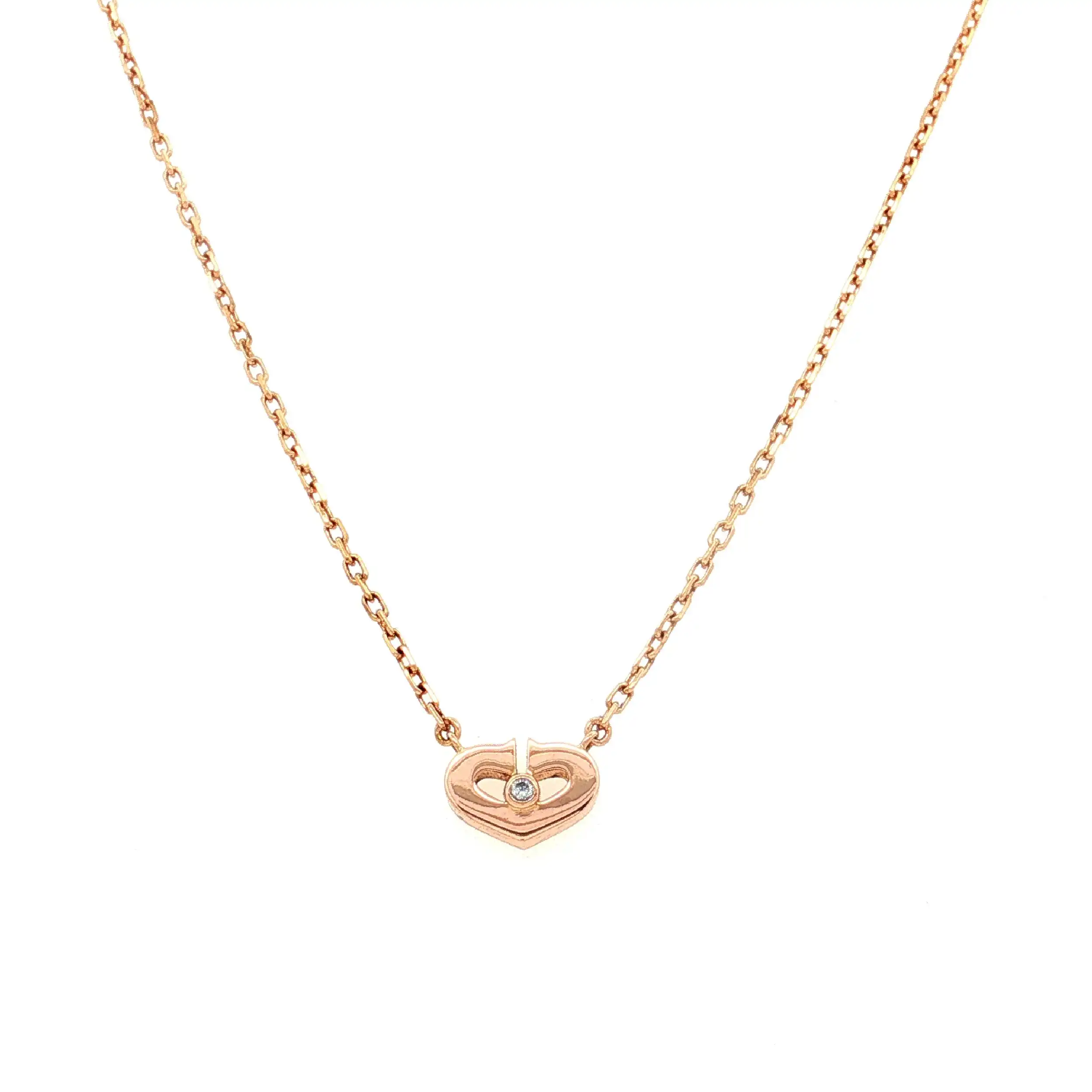 Collier Rotgold Cartier C-Heart mit Brillant Solitär