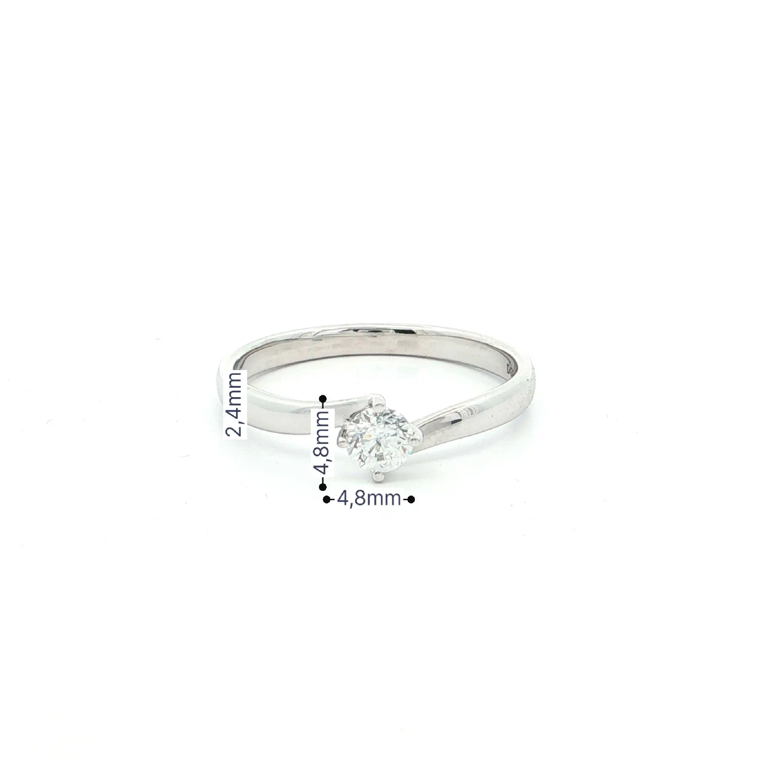 Solitärring Weißgold mit Brillant 0,25ct