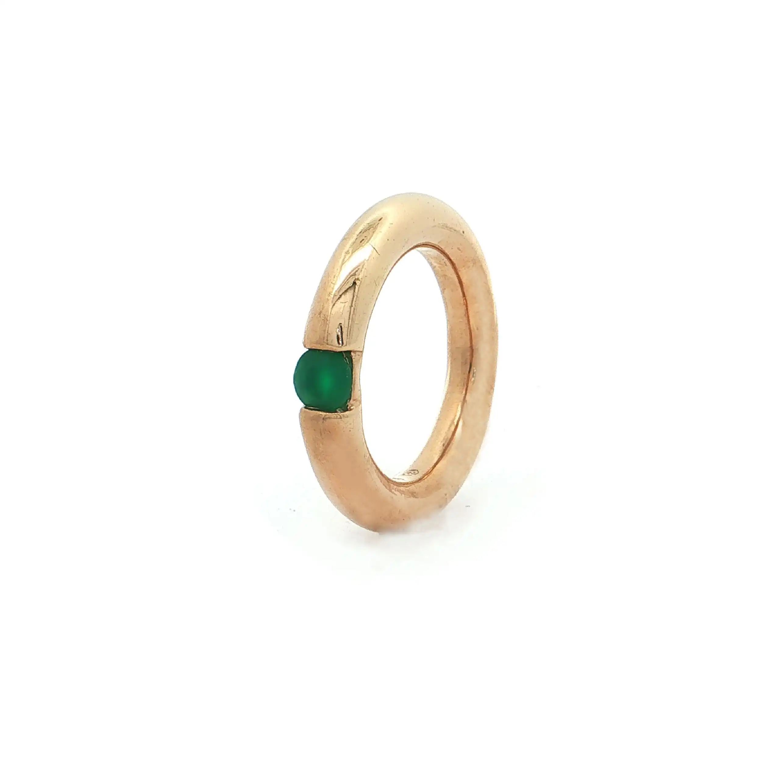 Ring Silber vergoldet mit grünem Farbstein Ring Silber vergoldet mit grünem Farbstein