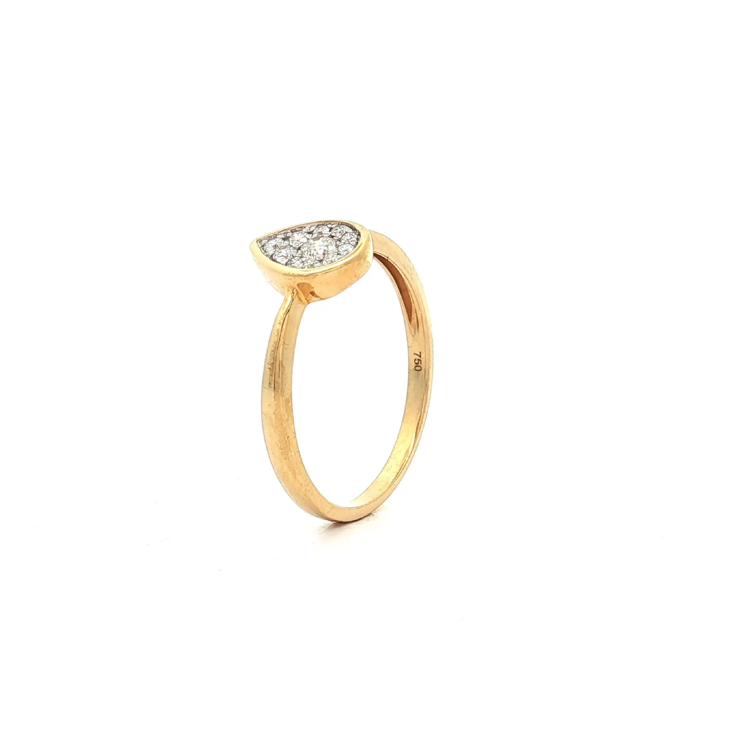 Ring Gelbgold "Tropfen" mit Brillanten Ring Gelbgold "Tropfen" mit Brillanten