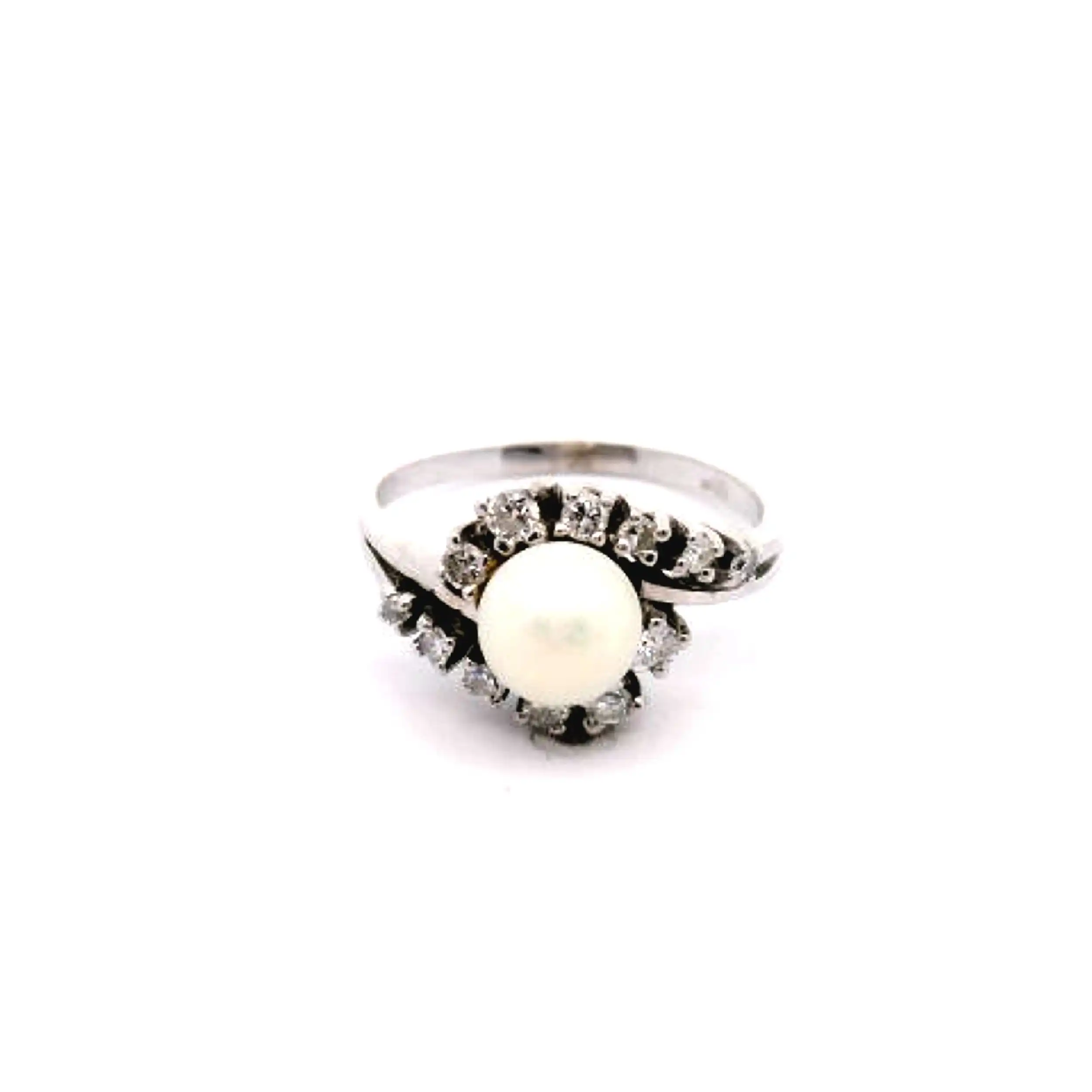 Ring Weißgold mit Perle und Diamanten Ring Weißgold mit Perle und Diamanten