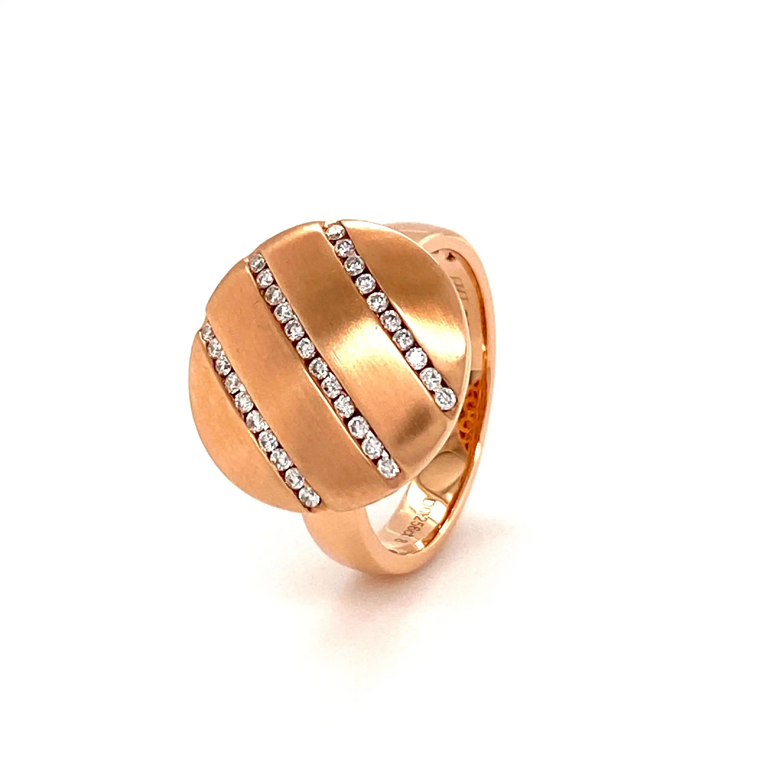 Ring Roségold mit Brillanten, graviert mit 0,256ct.