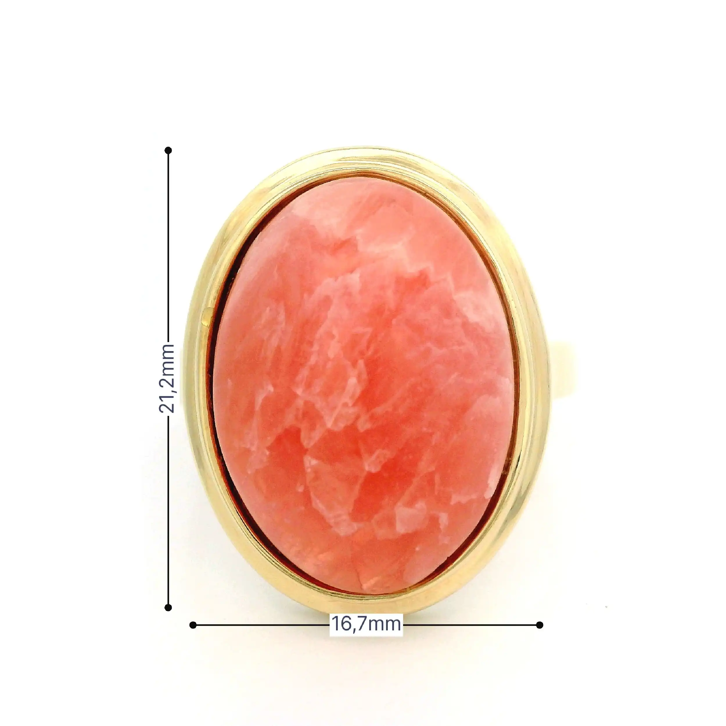 Ring Gelbgold mit Rhodochrosit Cabochon