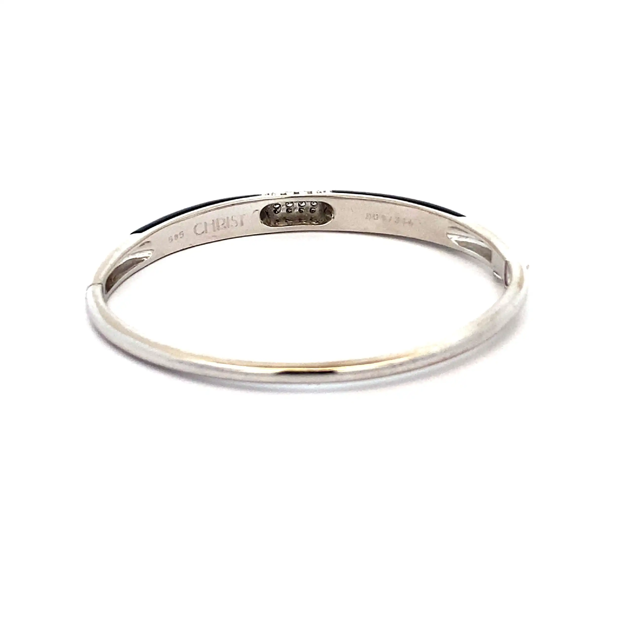 Armreif Weißgold mit Diamanten und Onyx Armreif Weißgold mit Diamanten und Onyx