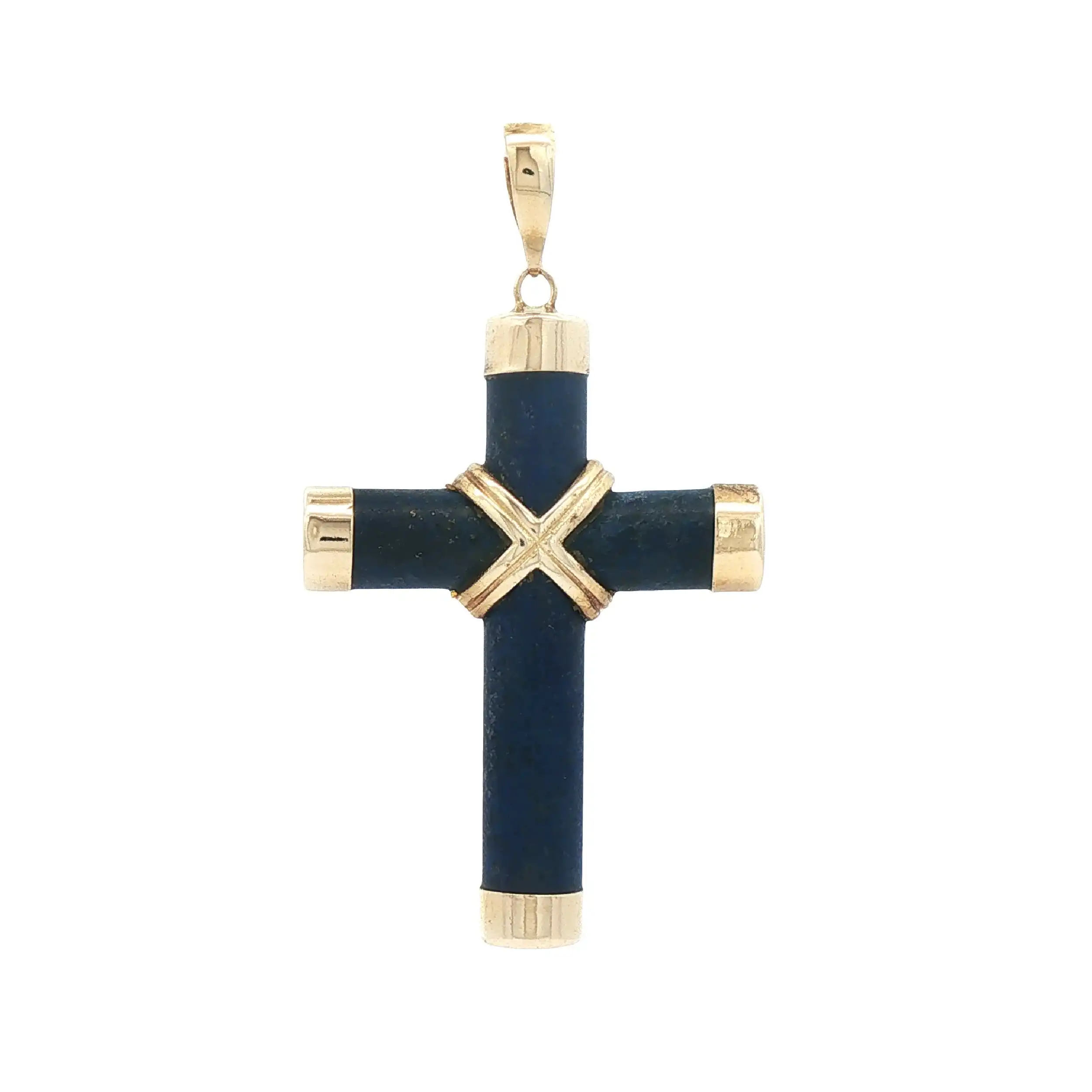 Kreuzanhänger Gelbgold mit Lapis Kreuzanhänger Gelbgold mit Lapis