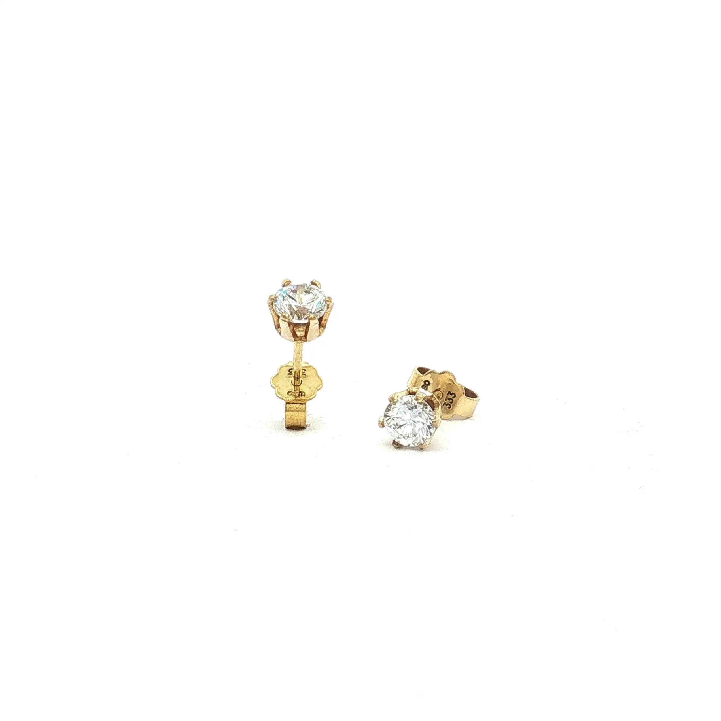 Paar Ohrstecker Gelbgold mit Zirkonia Paar Ohrstecker Gelbgold mit Zirkonia