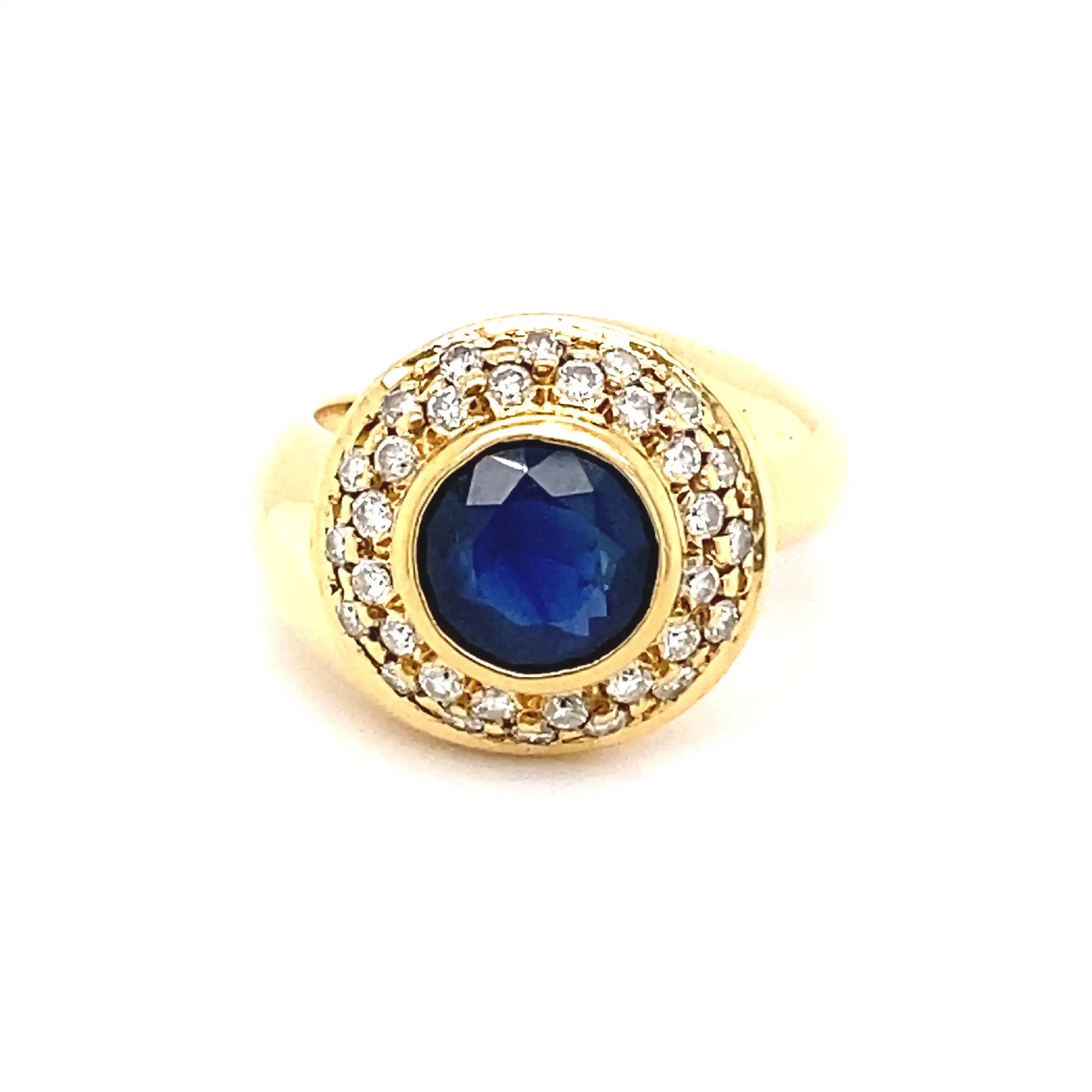 Ring Gelbgold mit Saphir und Brillanten, mit Expertise Ring Gelbgold mit Saphir und Brillanten, mit Expertise