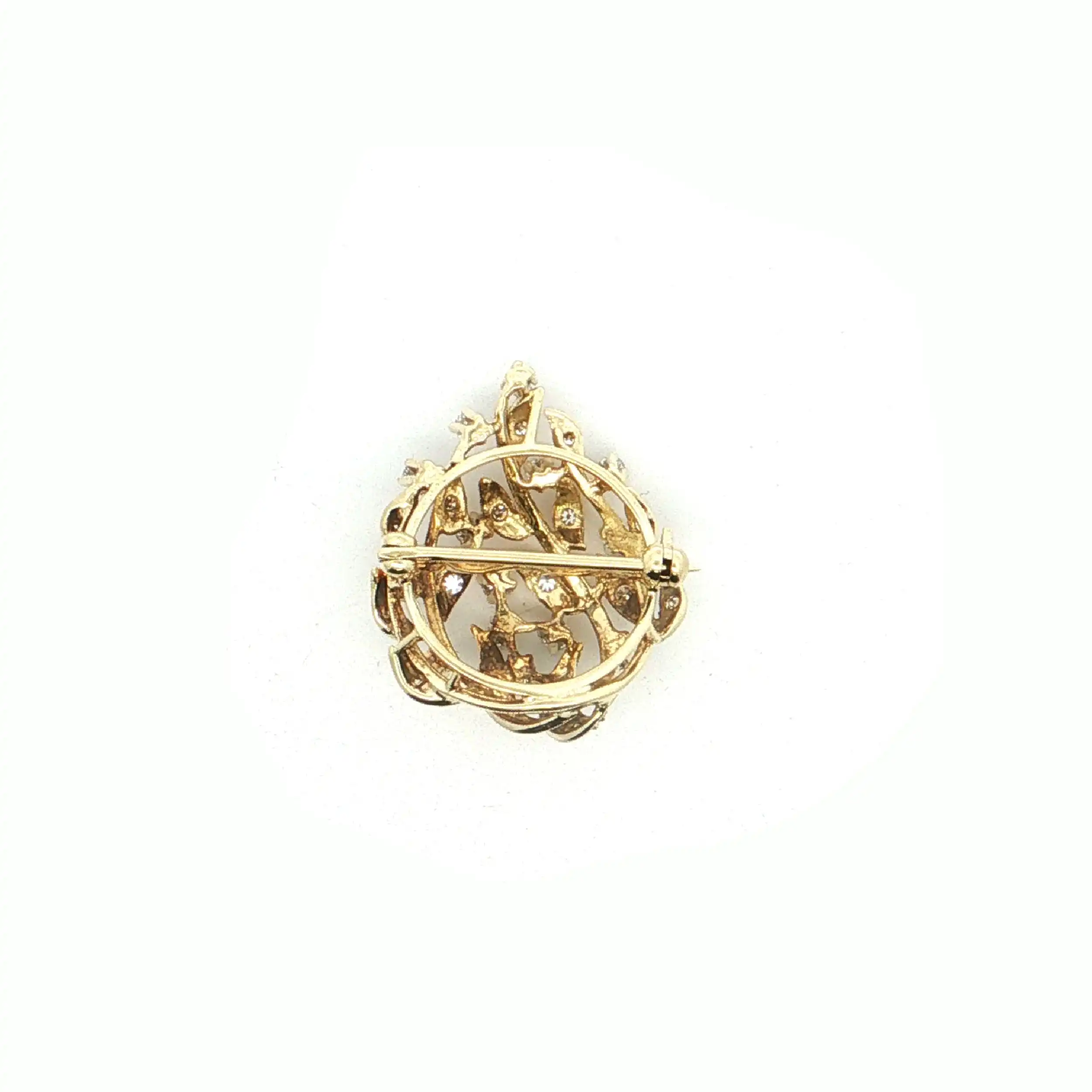 Brosche Gelbgold mit Brillanten und Diamanten Brosche Gelbgold mit Brillanten und Diamanten