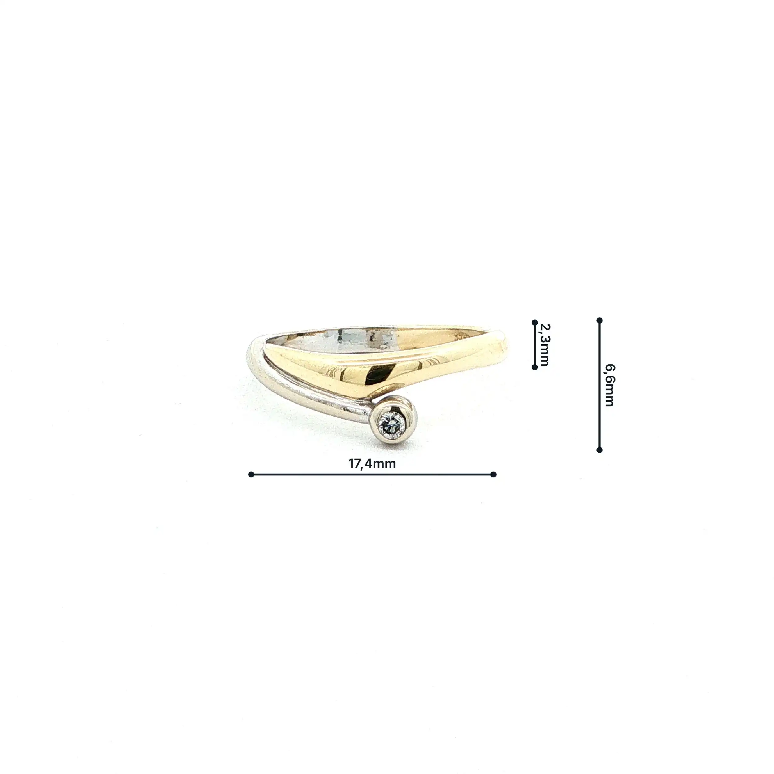 Ring "Quinn" Bicolor mit Brillant, graviert mit 0,04ct.